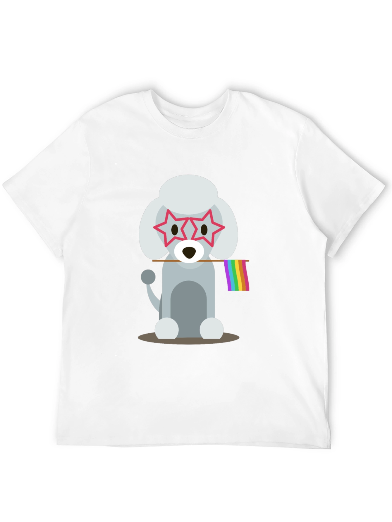 Poodle Pride Graphic Tee - Star Glasses Rainbow Flag