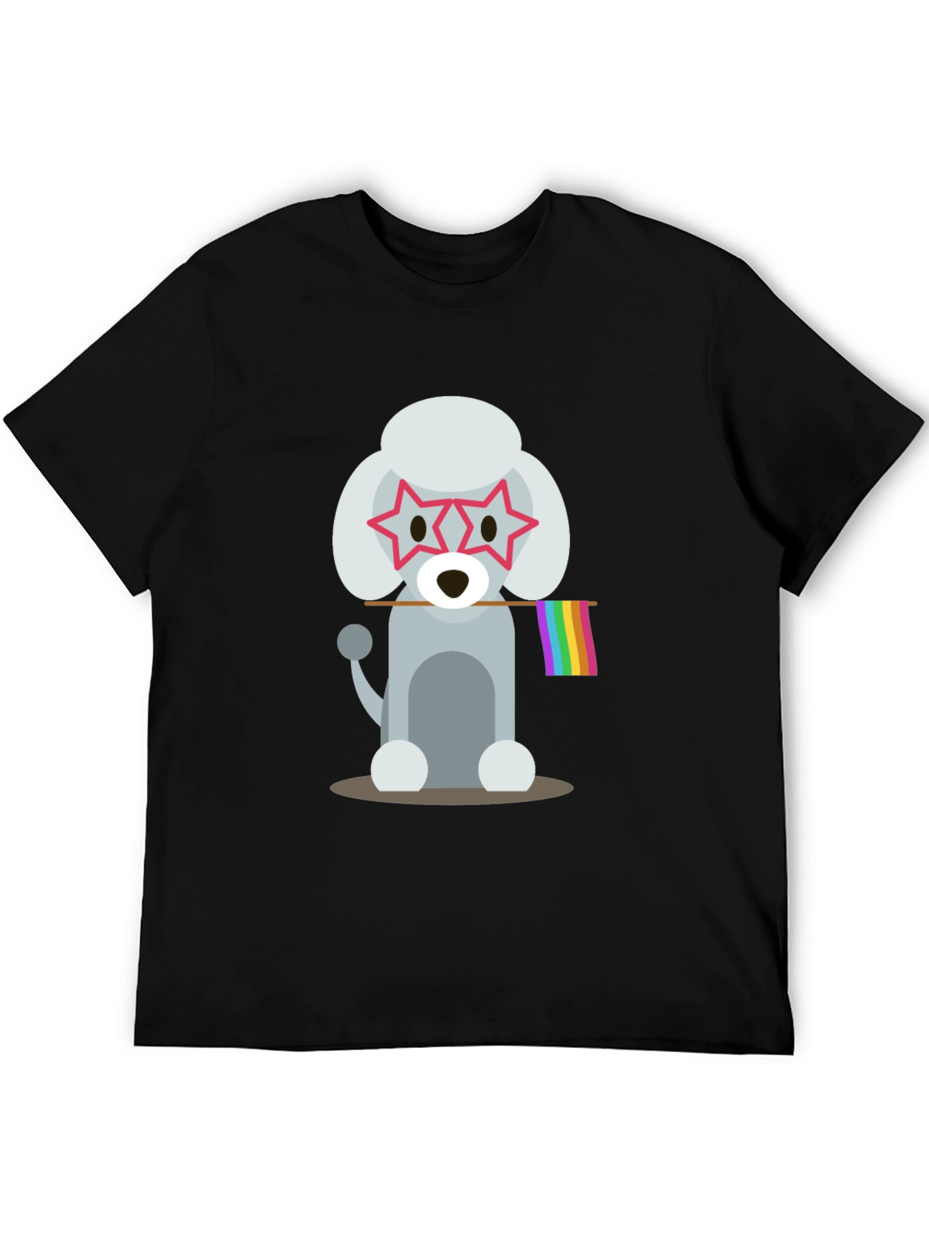 Poodle Pride Graphic Tee - Star Glasses Rainbow Flag