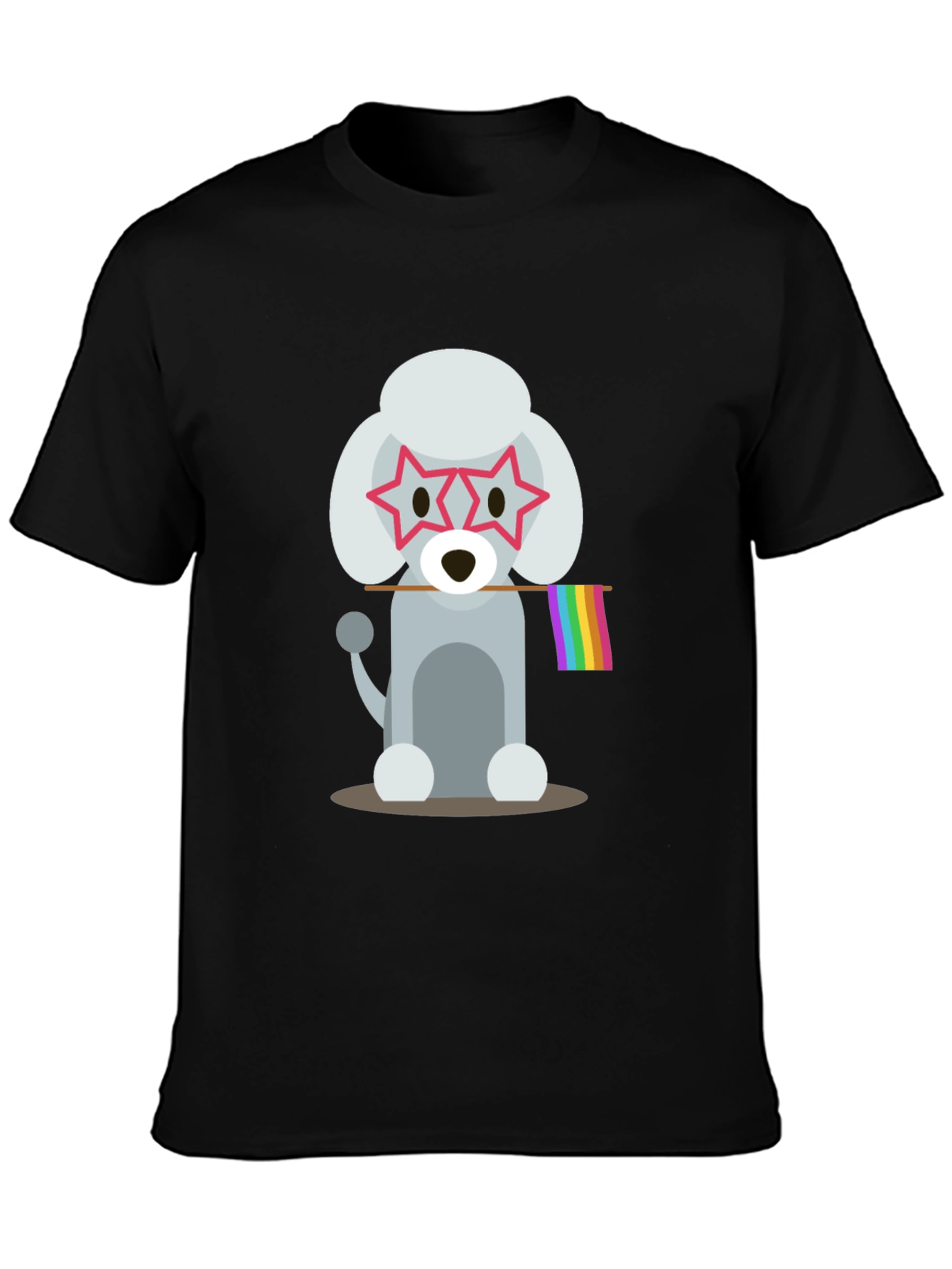 Poodle Pride Graphic Tee - Star Glasses Rainbow Flag