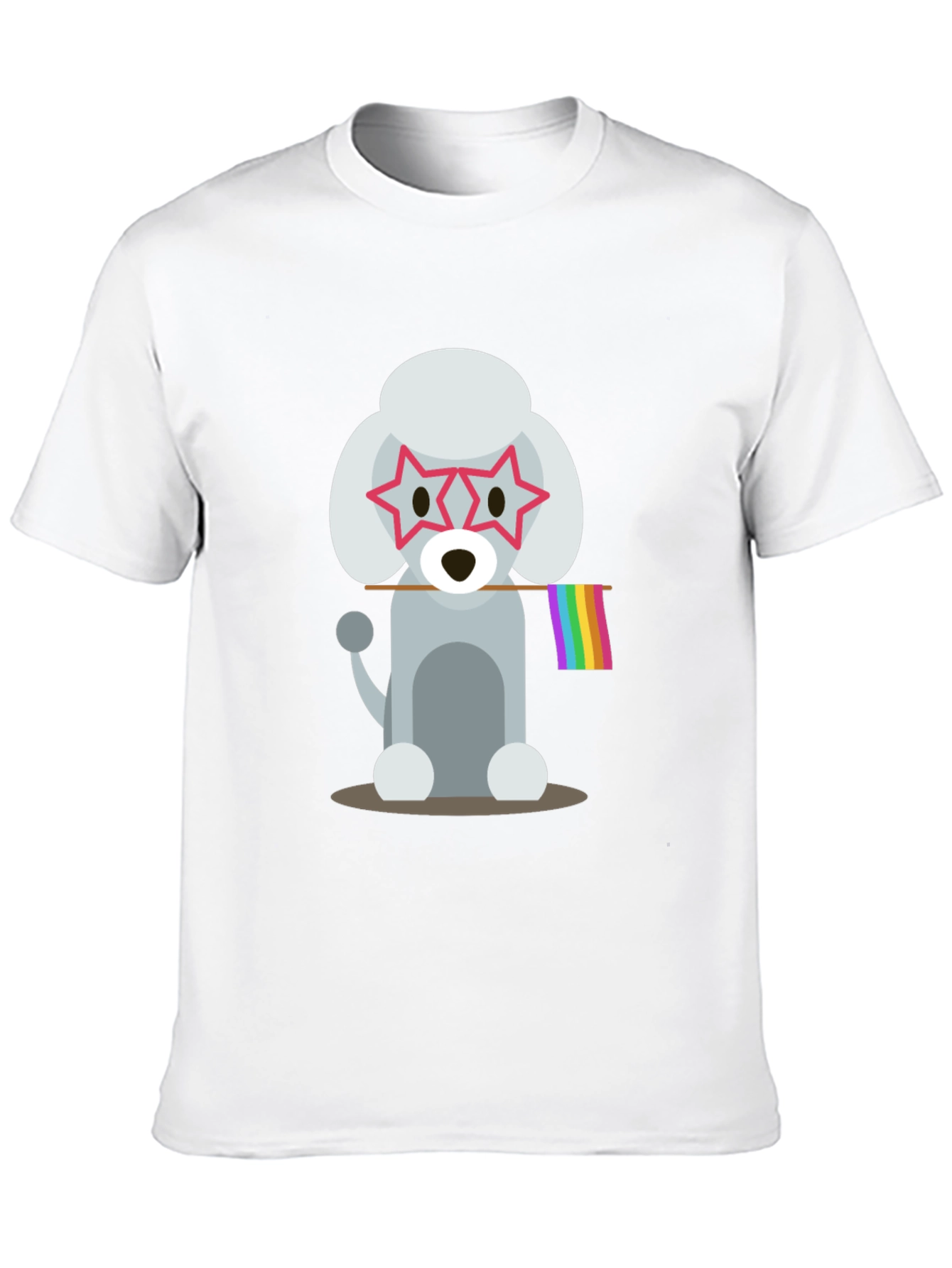 Poodle Pride Graphic Tee - Star Glasses Rainbow Flag