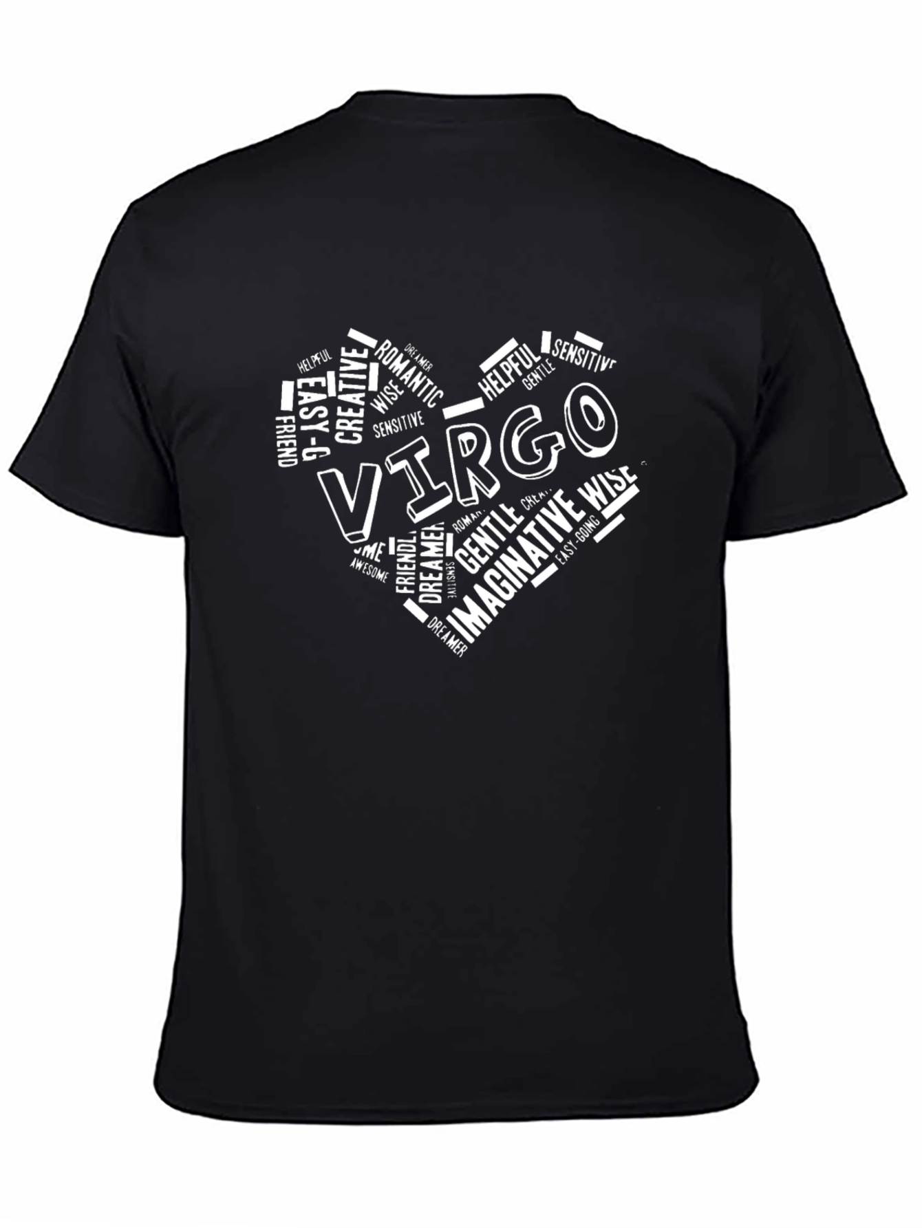Virgo Zodiac Sign Heart Word Art T-Shirt