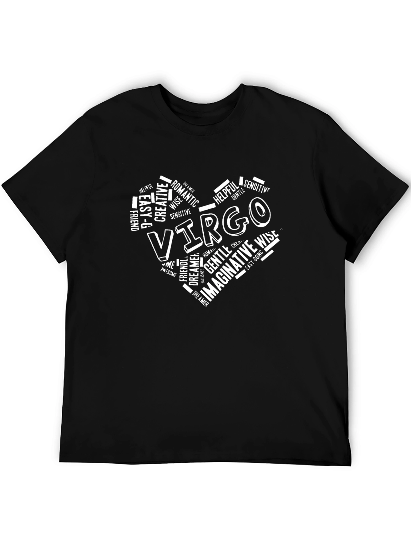 Virgo Zodiac Sign Heart Word Art T-Shirt
