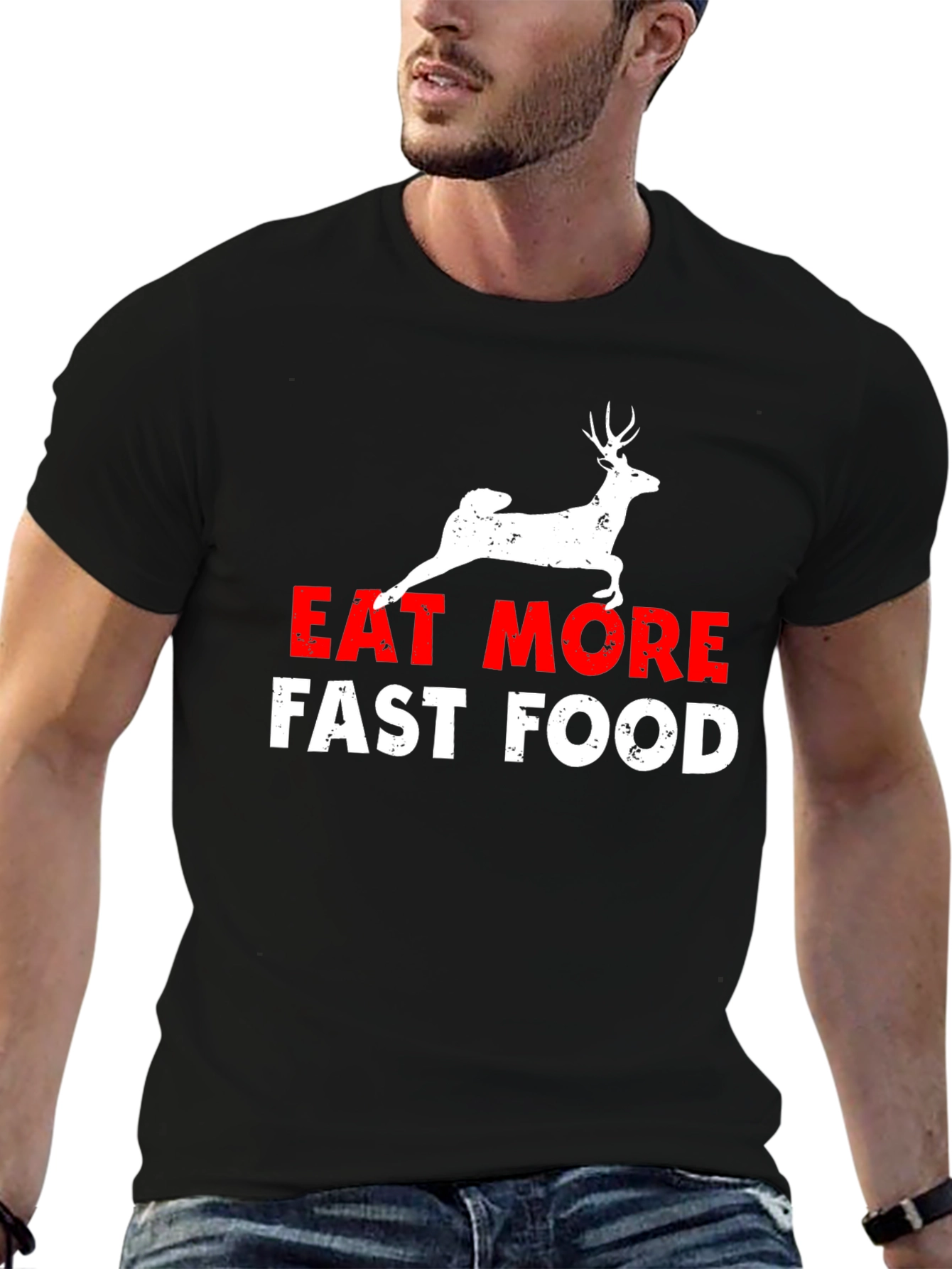Eat More Fast Food Black Graphic Tee