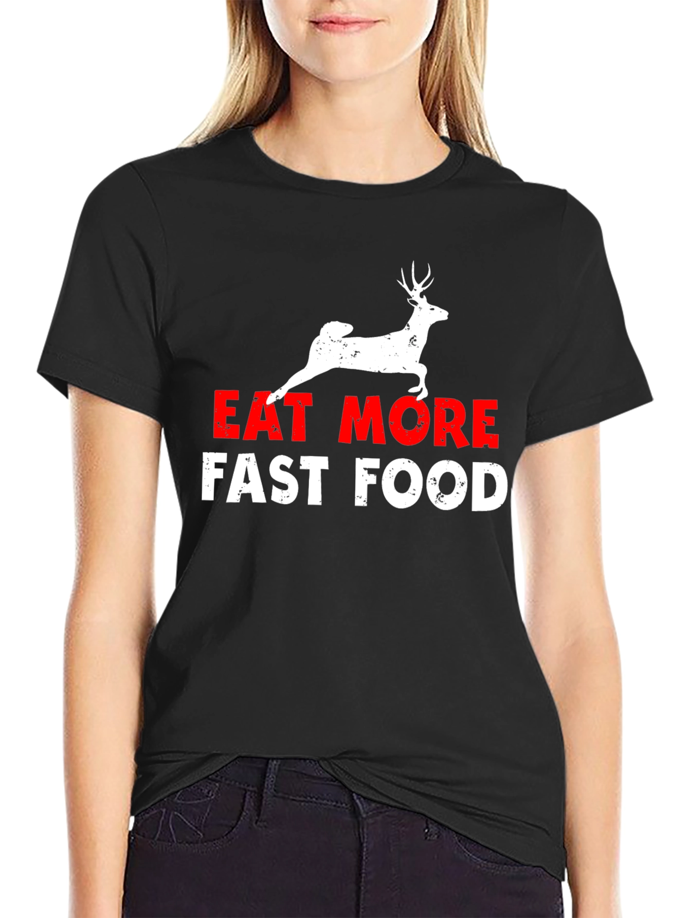 Eat More Fast Food Black Graphic Tee