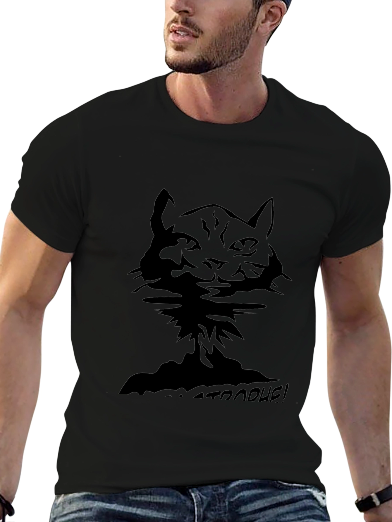 Cat-astrophe! Black Graphic Tee
