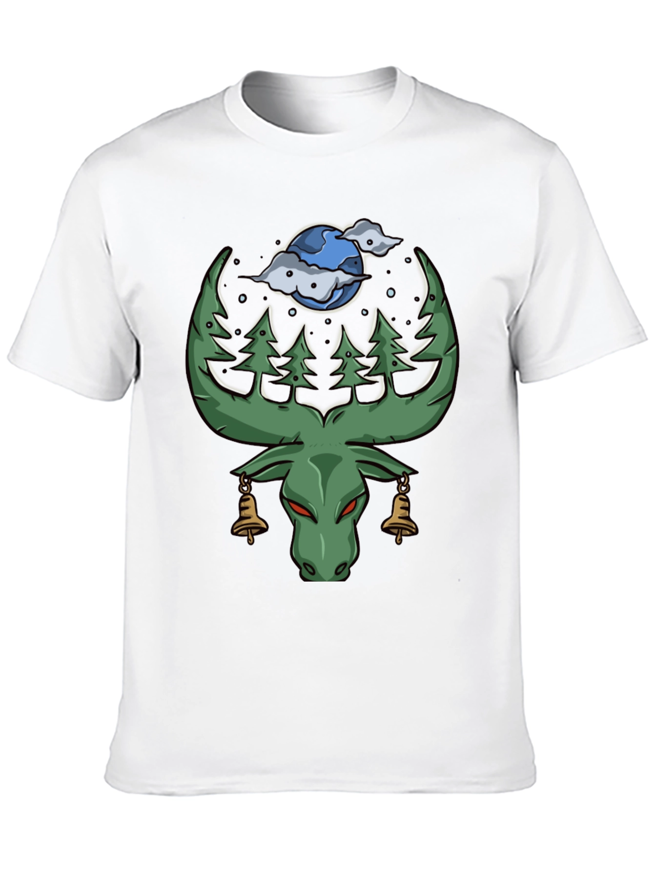 Nature Moose Graphic Tee - Black