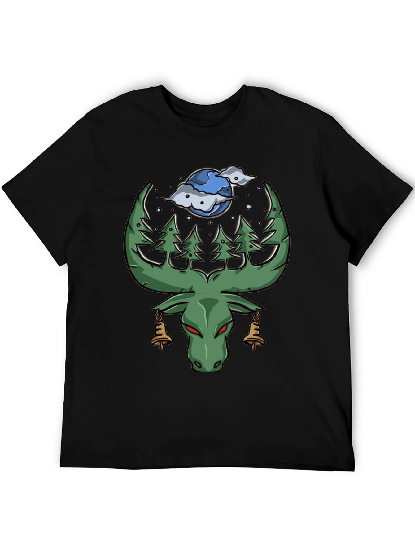 Nature Moose Graphic Tee - Black