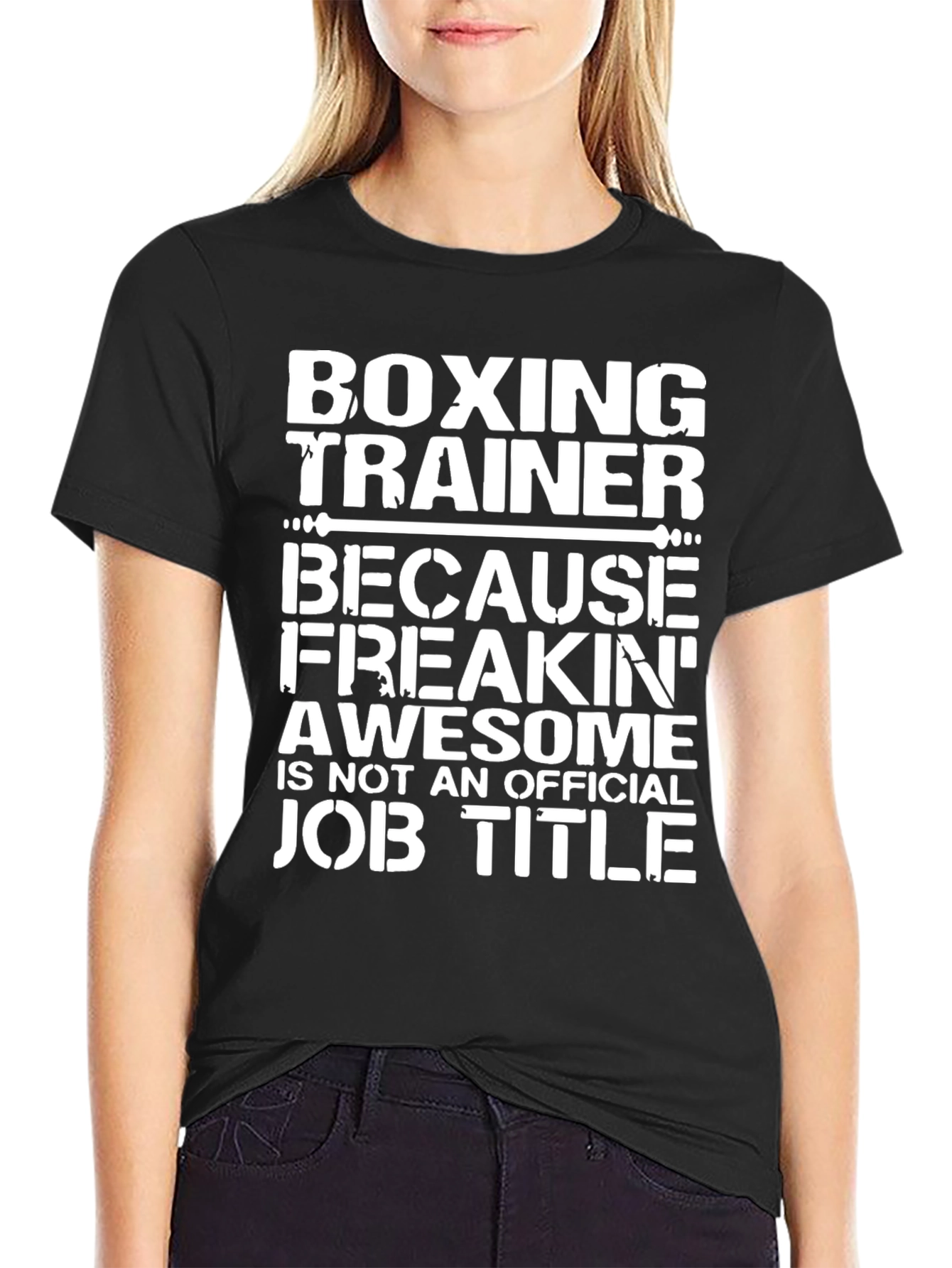 Boxing Trainer Awesome Job Title Black T-Shirt