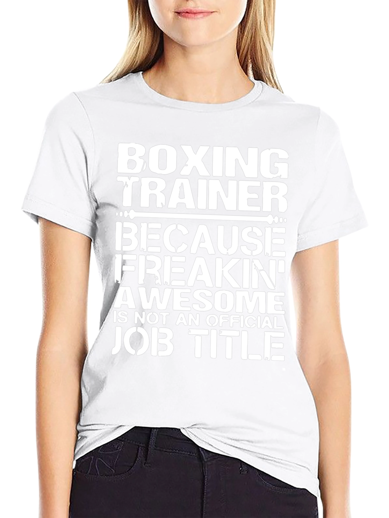 Boxing Trainer Awesome Job Title Black T-Shirt