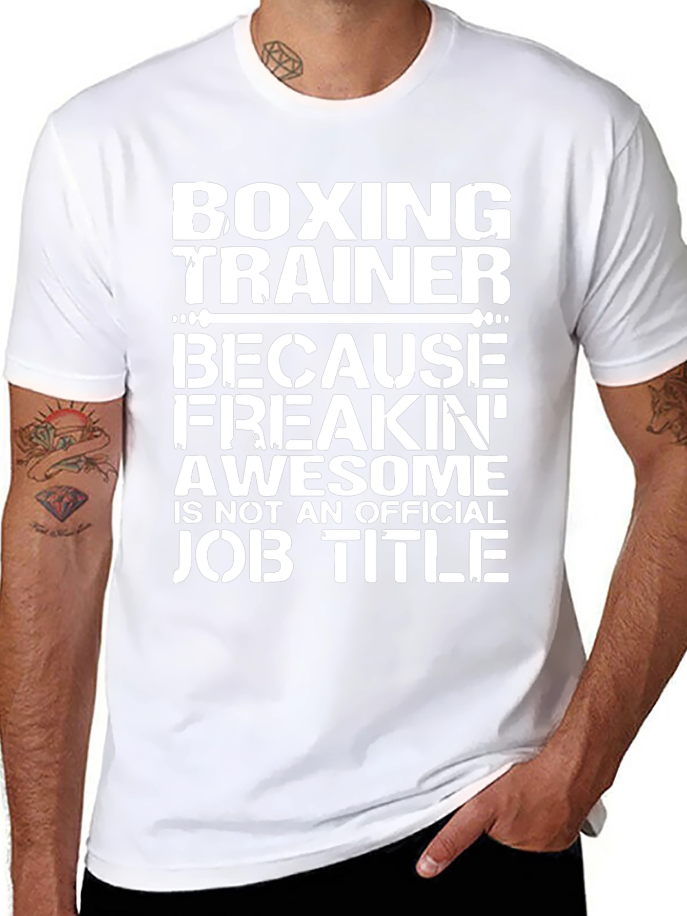 Boxing Trainer Awesome Job Title Black T-Shirt
