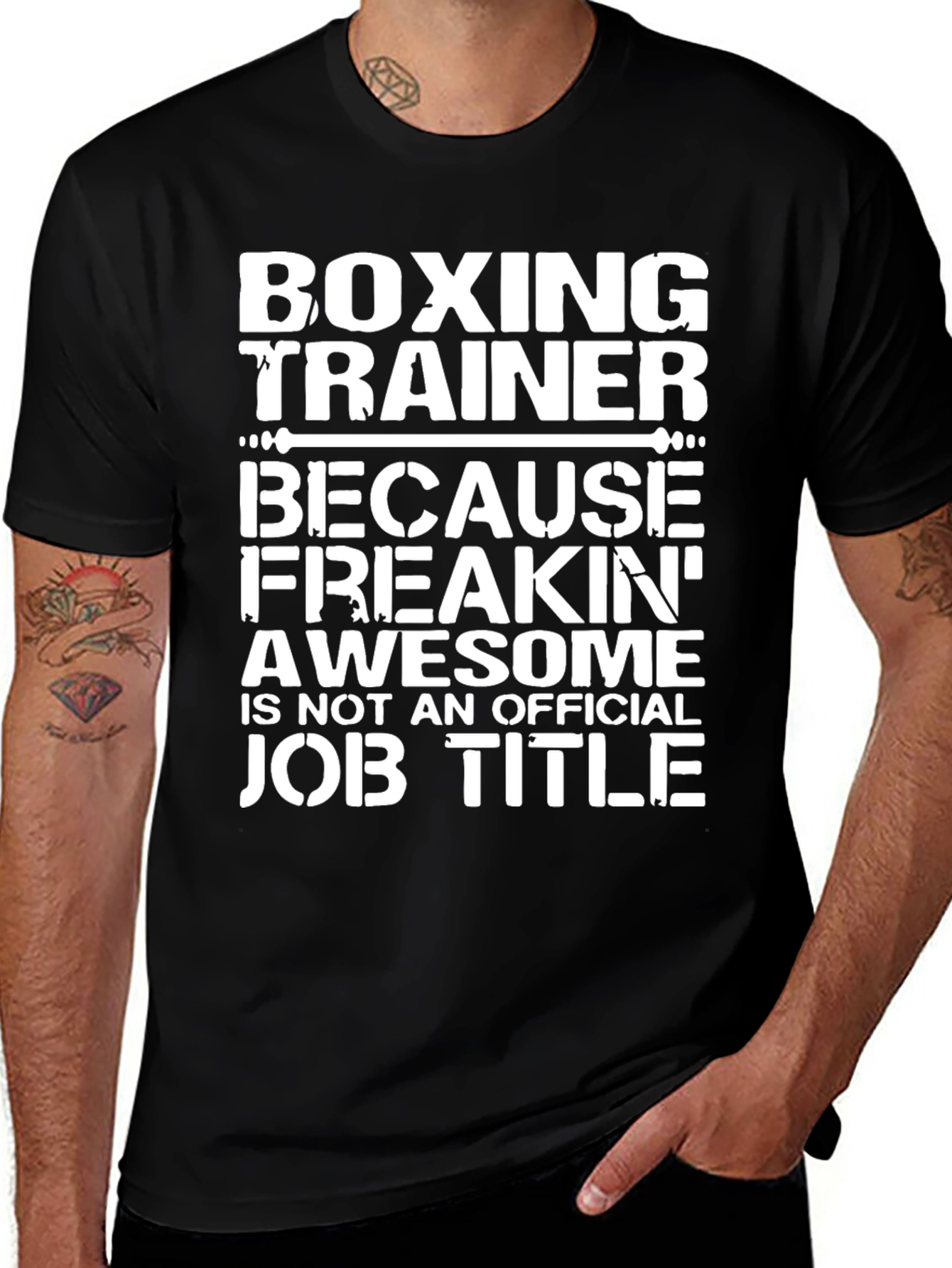 Boxing Trainer Awesome Job Title Black T-Shirt