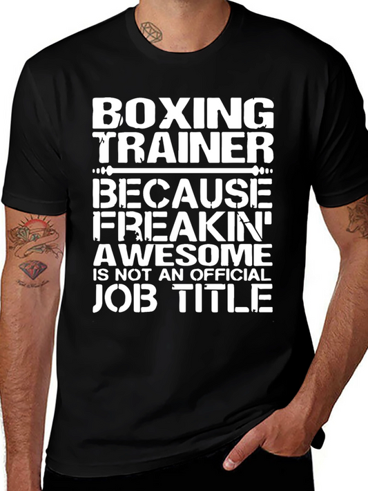 Boxing Trainer Awesome Job Title Black T-Shirt