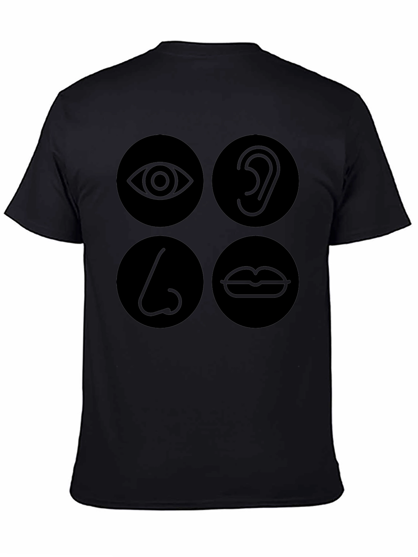Senses Graphic Print Black T-Shirt