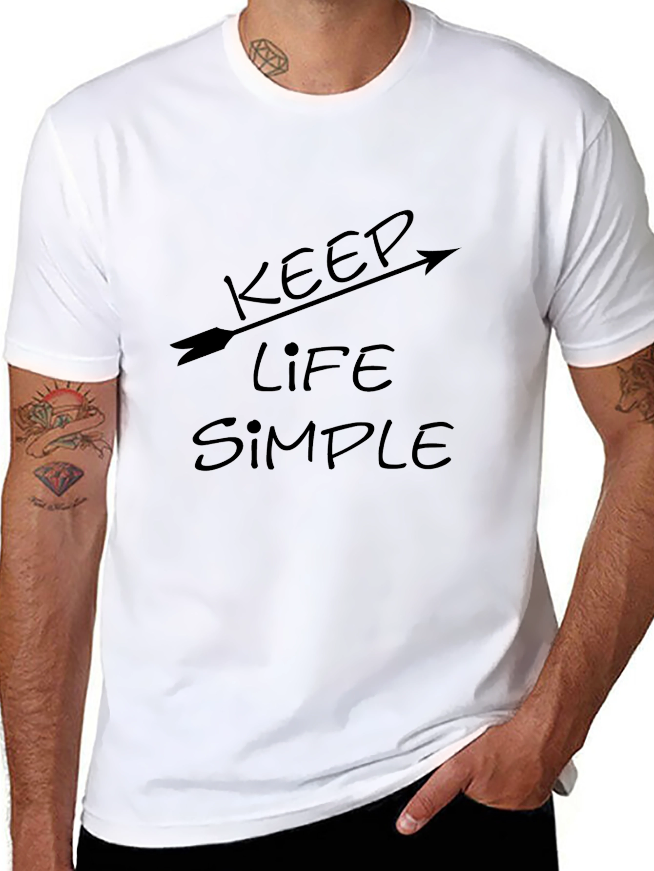 Keep Life Simple T-Shirt - Black Arrow Design