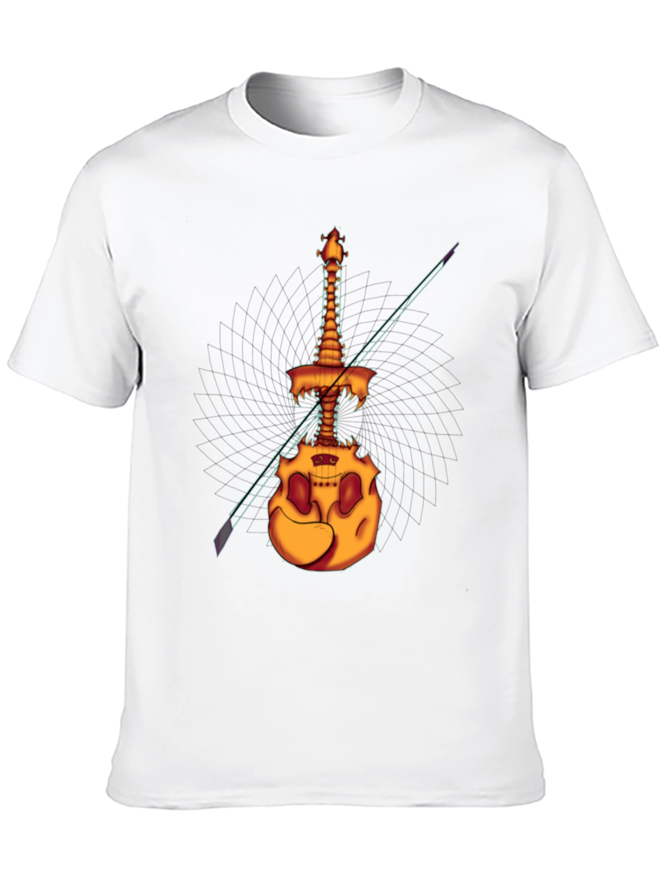Spooky Skeleton Violin T-Shirt - Unique Halloween Design