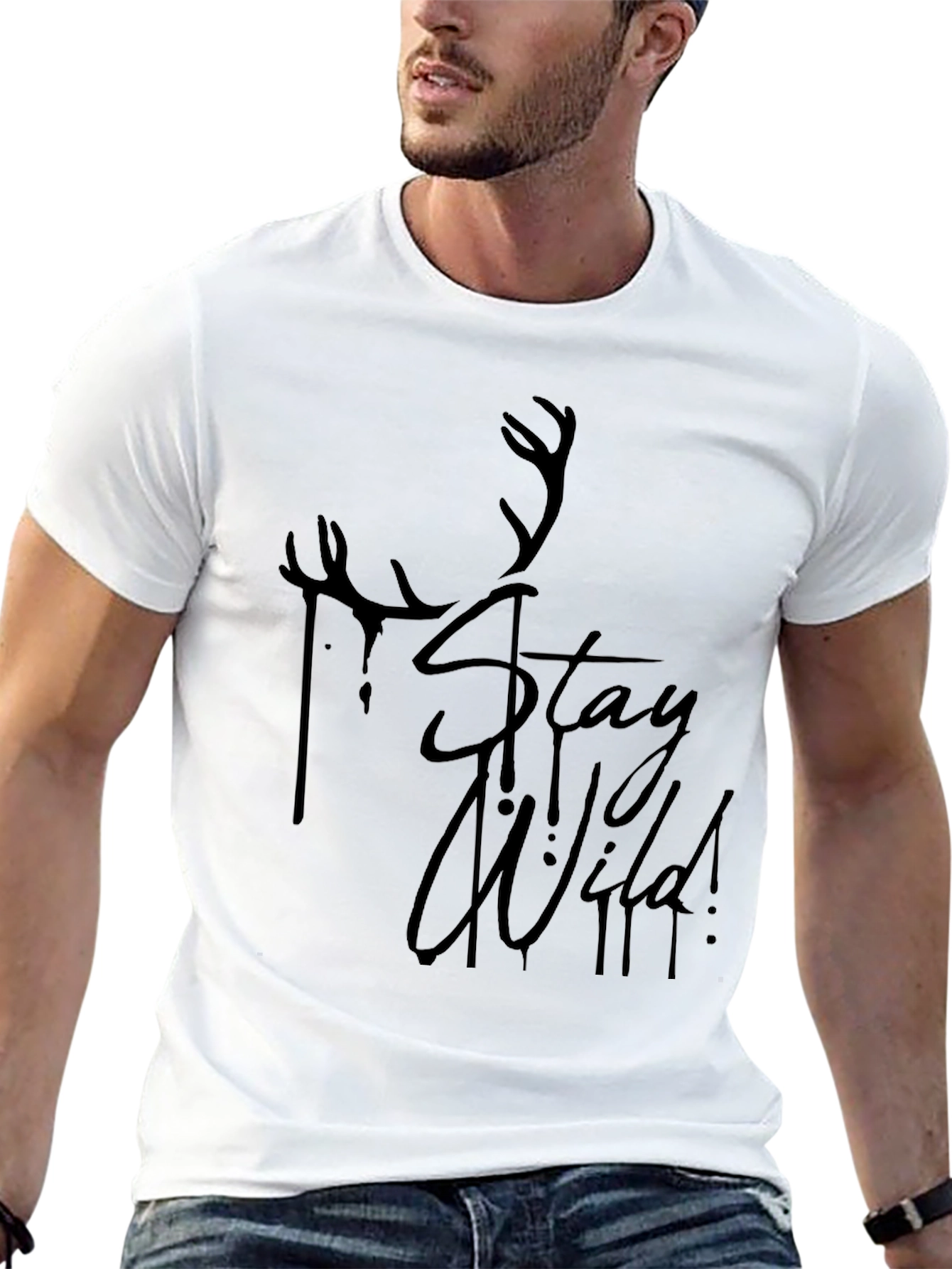 Stay Wild Graphic Tee - Mens Black T-Shirt