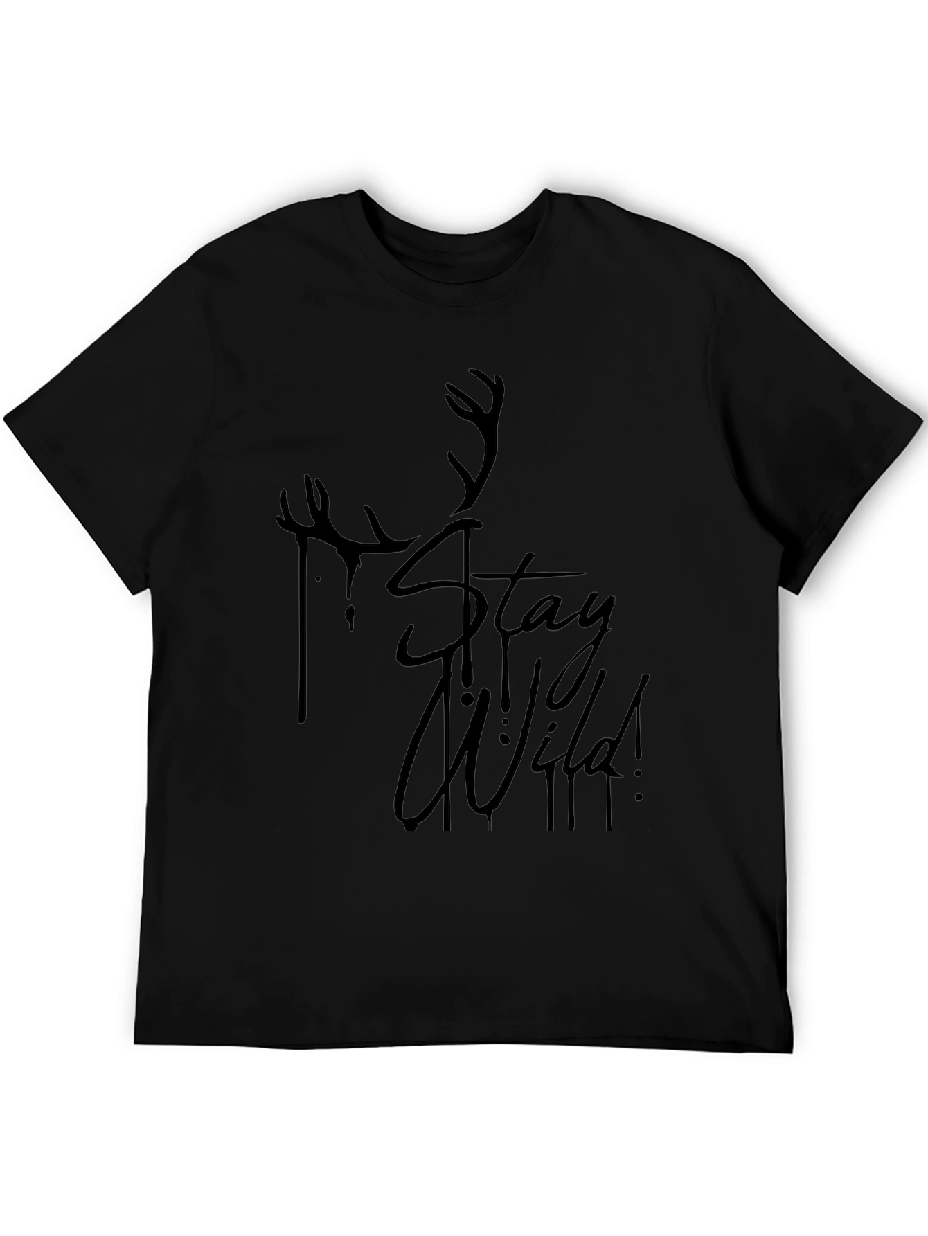 Stay Wild Graphic Tee - Mens Black T-Shirt