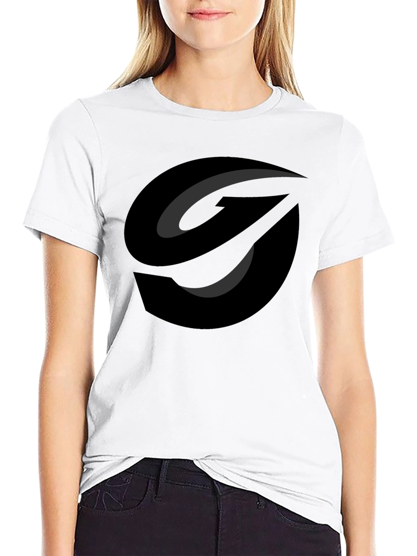 Modern Graphic Tee - Abstract Black Logo