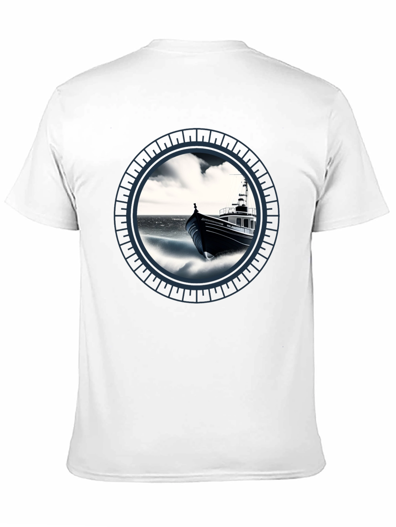 Nautical Boat Graphic Tee - Black