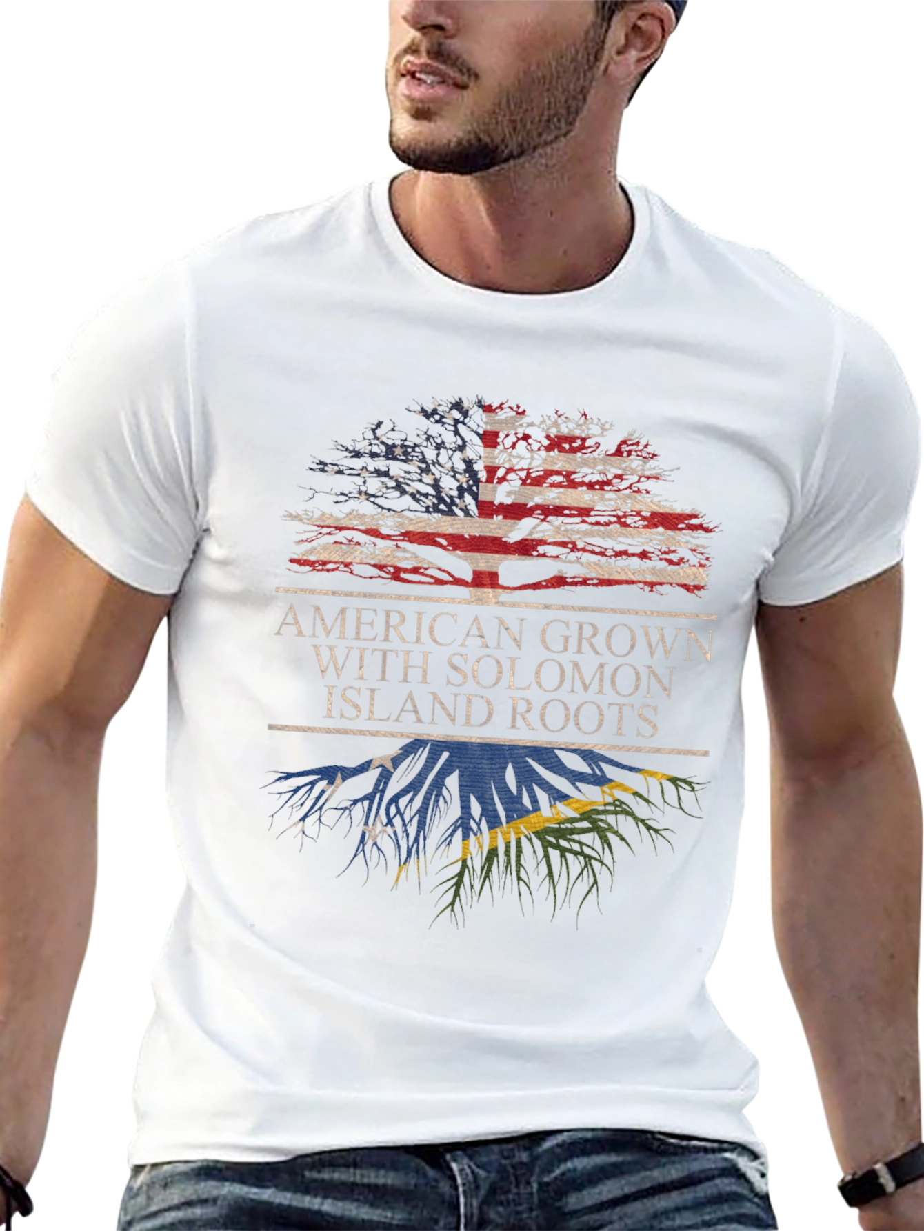 American Grown with Solomon Islands Roots T-Shirt