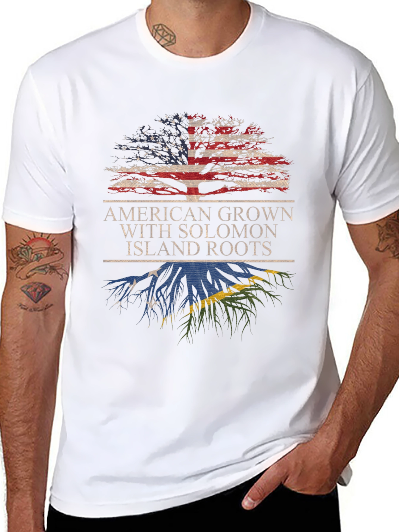 American Grown with Solomon Islands Roots T-Shirt