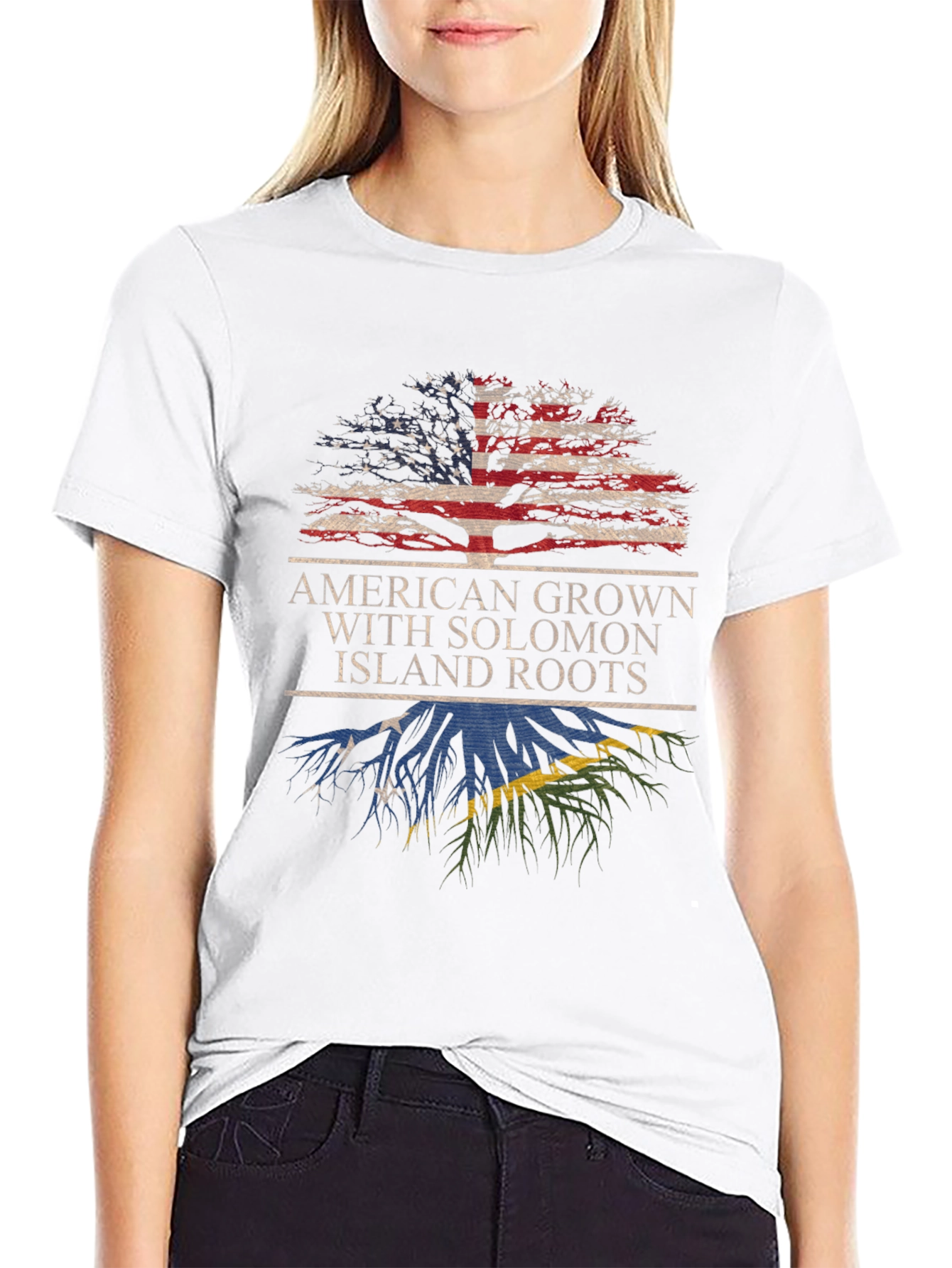 American Grown with Solomon Islands Roots T-Shirt