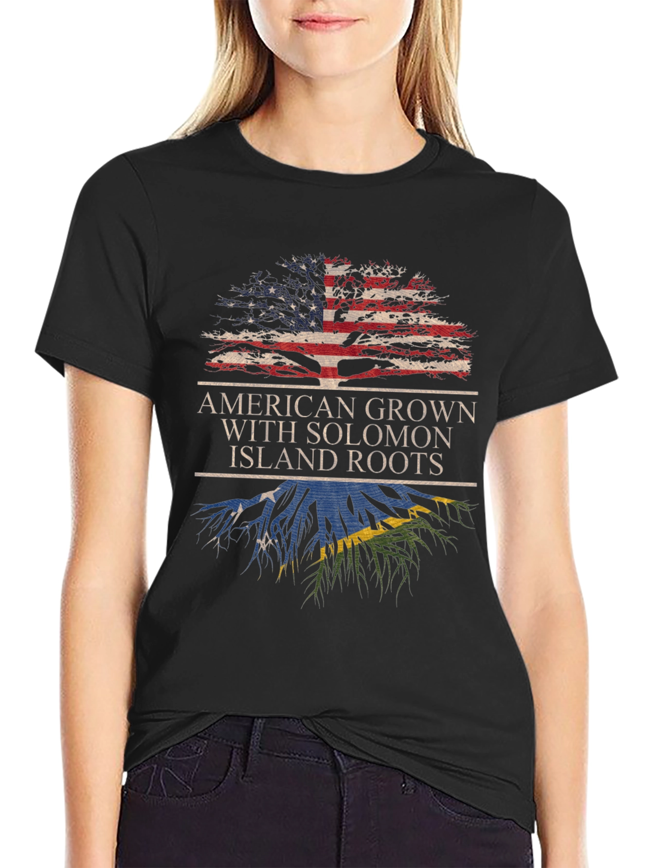 American Grown with Solomon Islands Roots T-Shirt