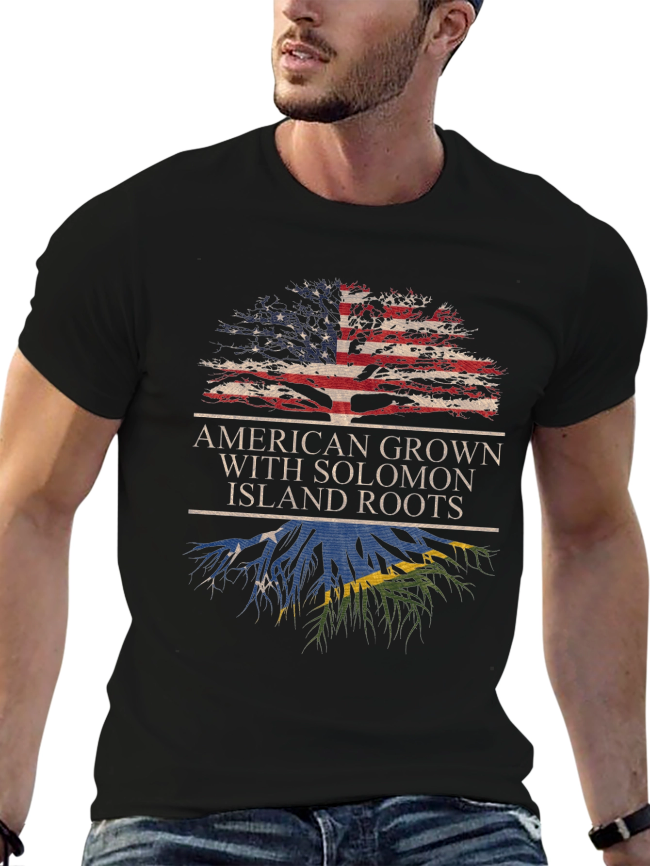 American Grown with Solomon Islands Roots T-Shirt
