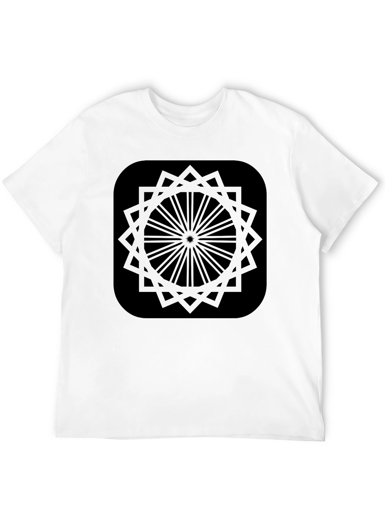 Geometric Pattern Black T-Shirt - Modern Style