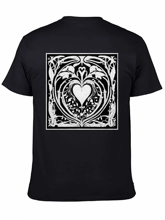 Art Nouveau Heart T-Shirt - Black