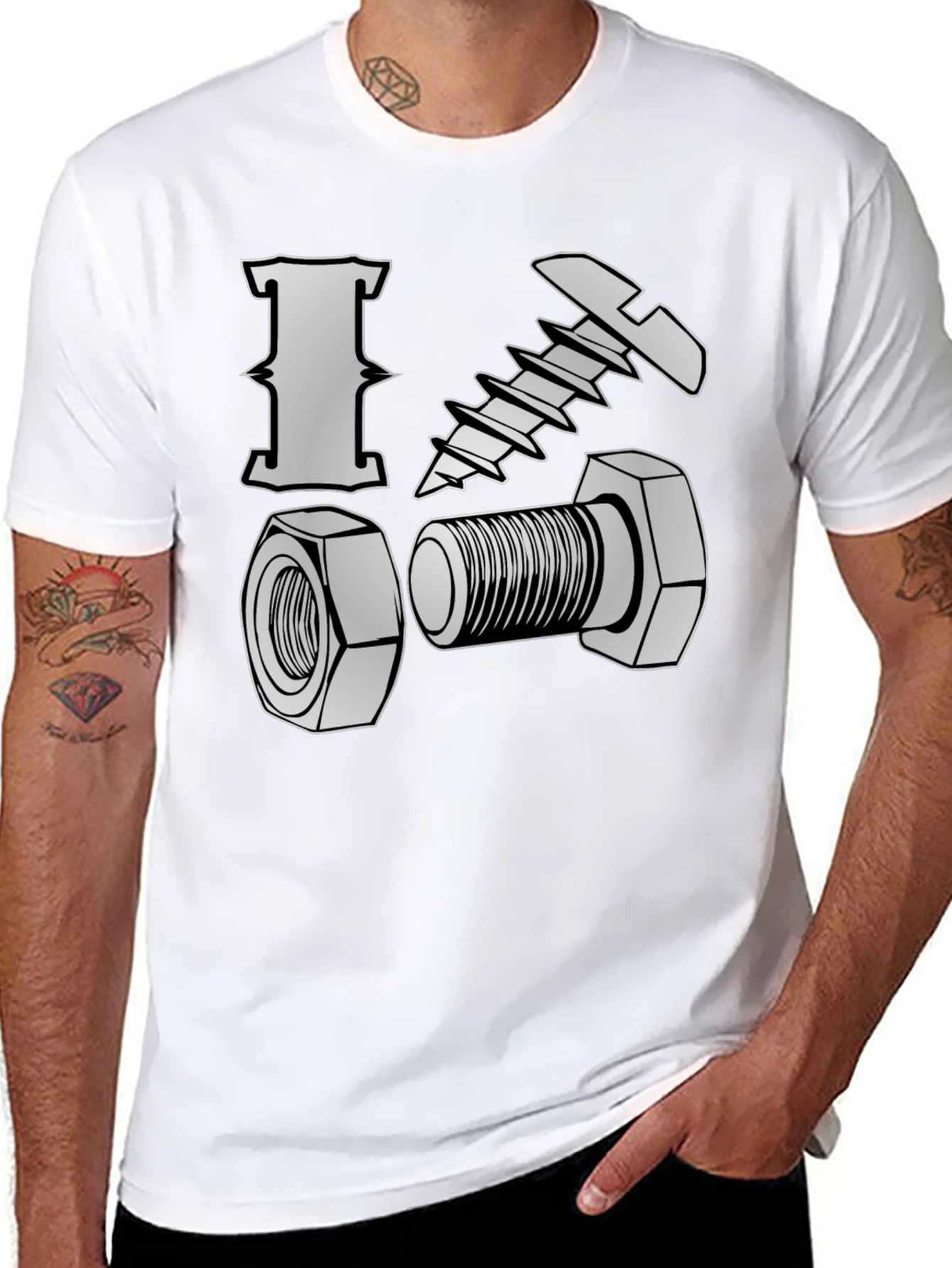 I Heart Nuts & Bolts T-Shirt - Black