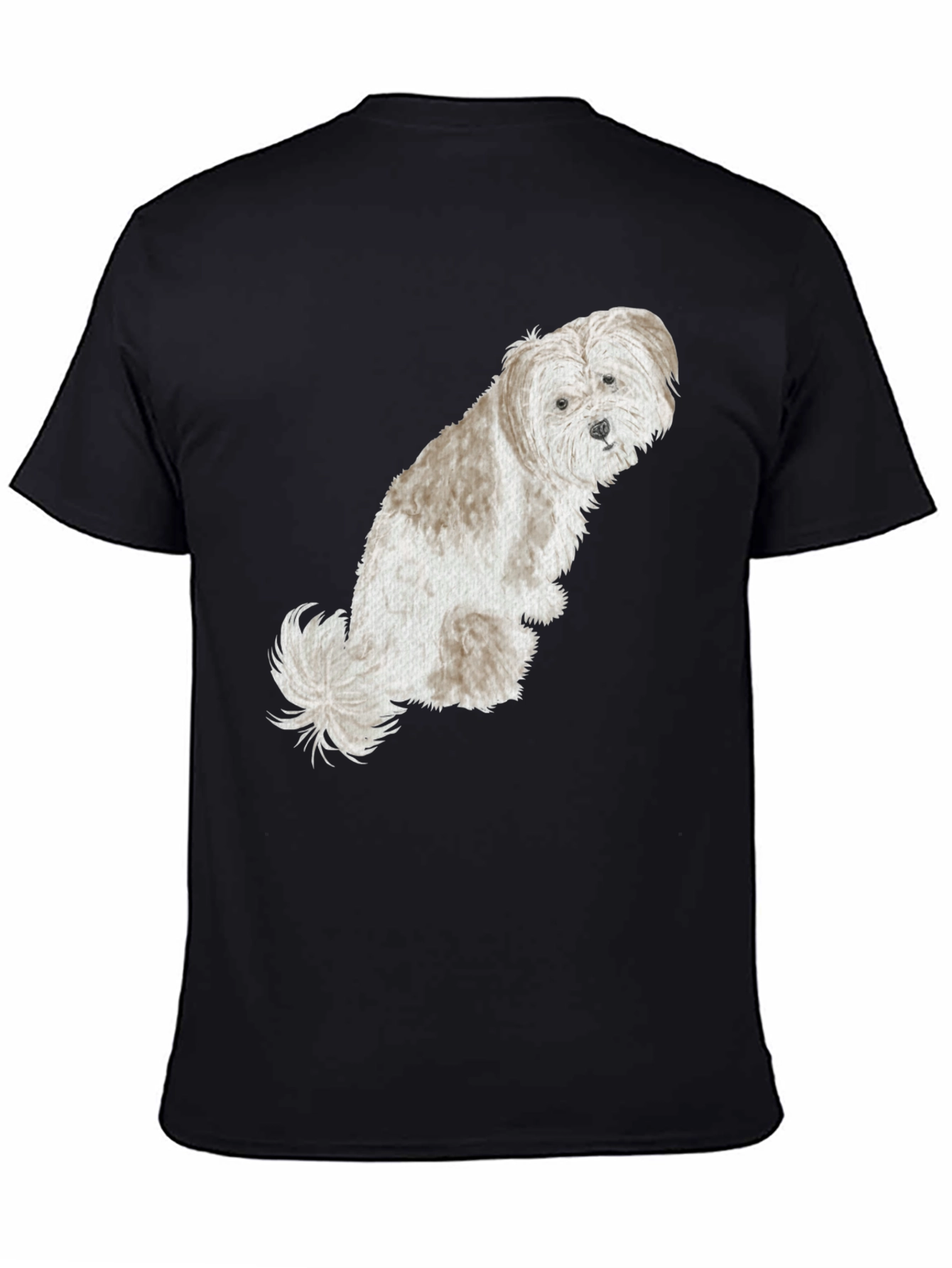 Cute Dog Graphic Tee - Black Cotton Shirt