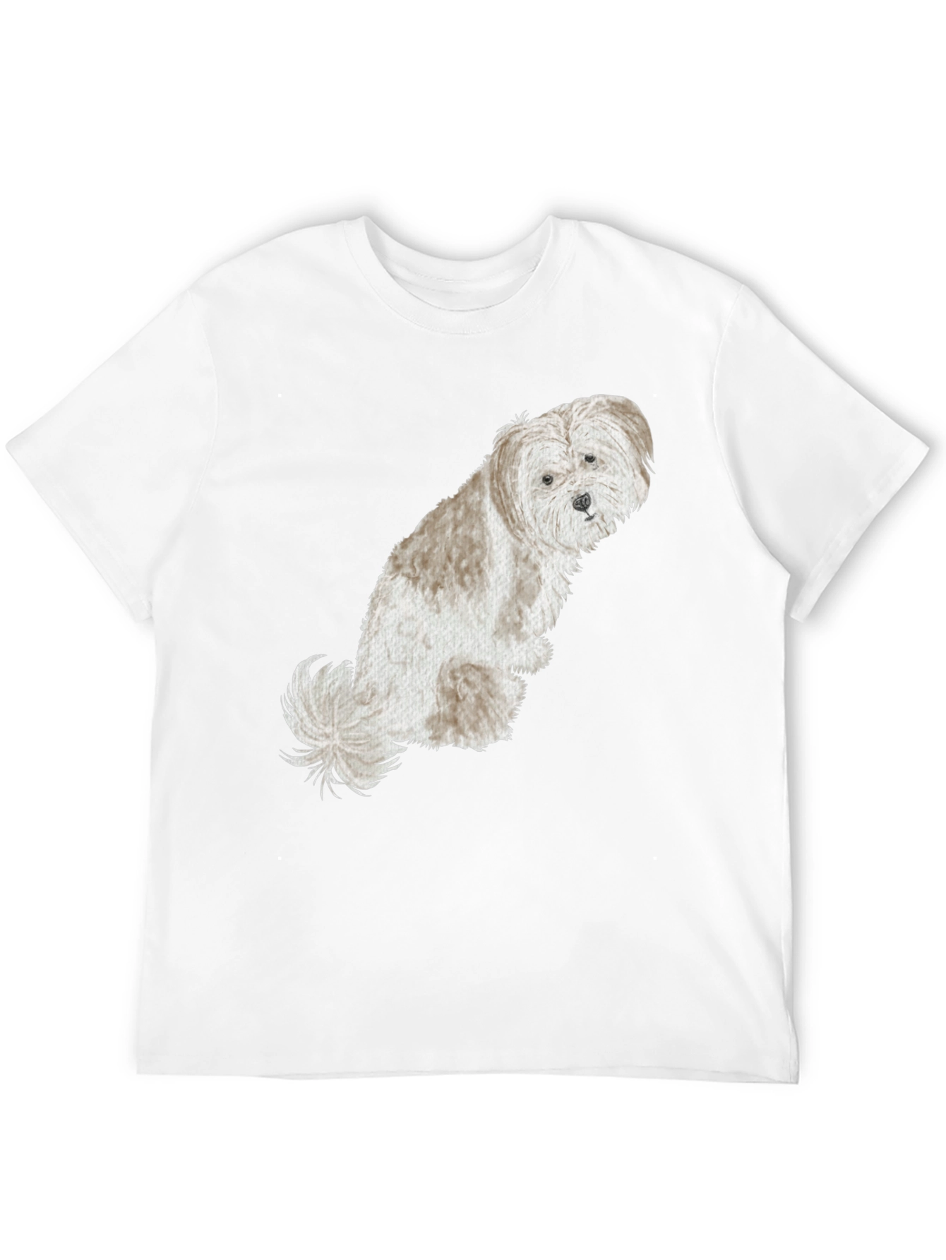 Cute Dog Graphic Tee - Black Cotton Shirt