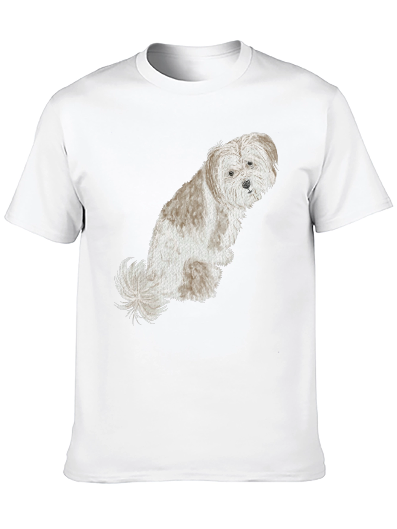 Cute Dog Graphic Tee - Black Cotton Shirt