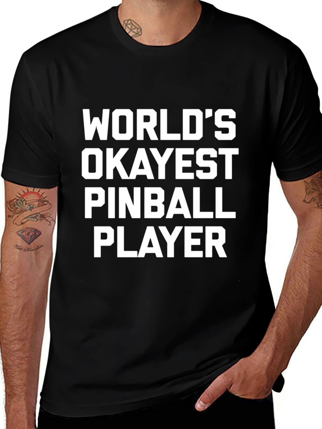 Worlds Okayest Pinball Player Graphic Tee