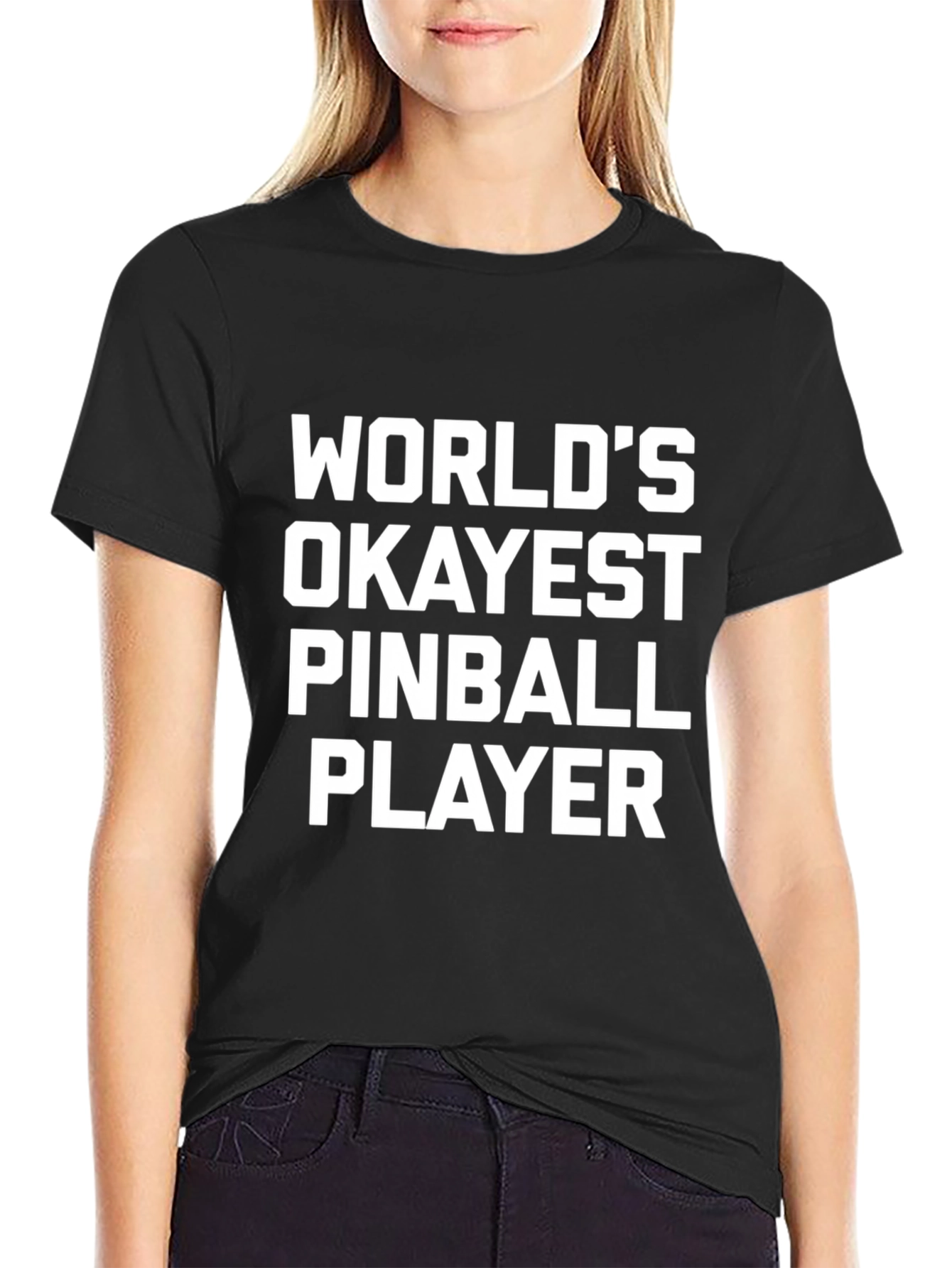 Worlds Okayest Pinball Player Graphic Tee