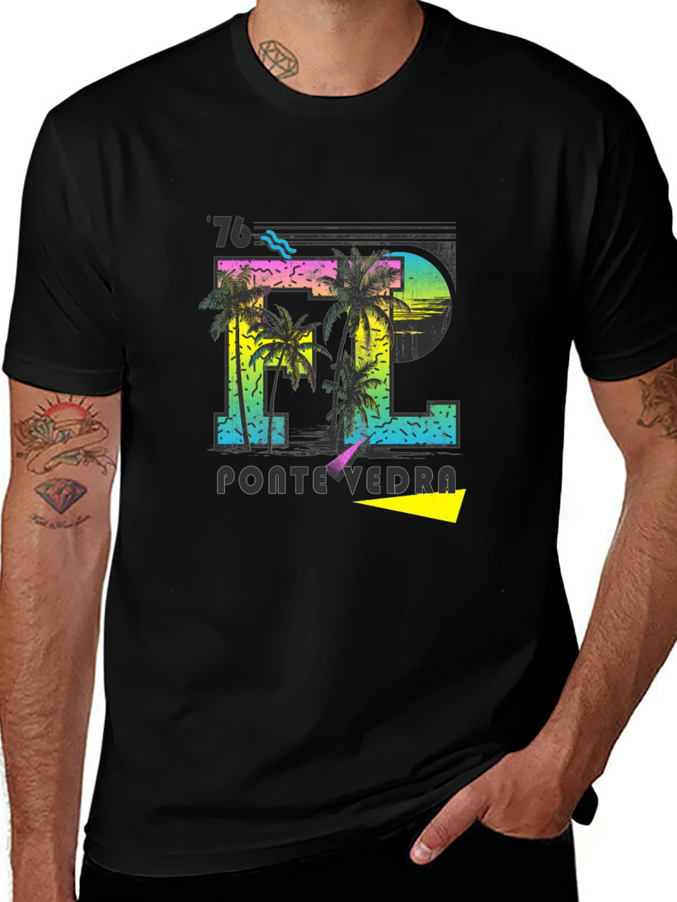 Retro Pontevedra 76 Palm Tree T-Shirt