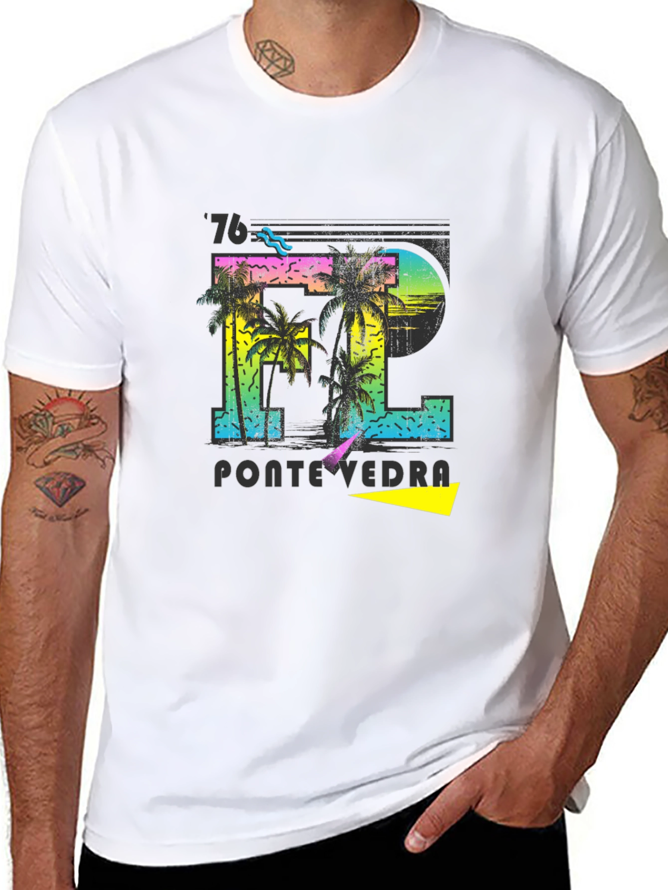 Retro Pontevedra 76 Palm Tree T-Shirt