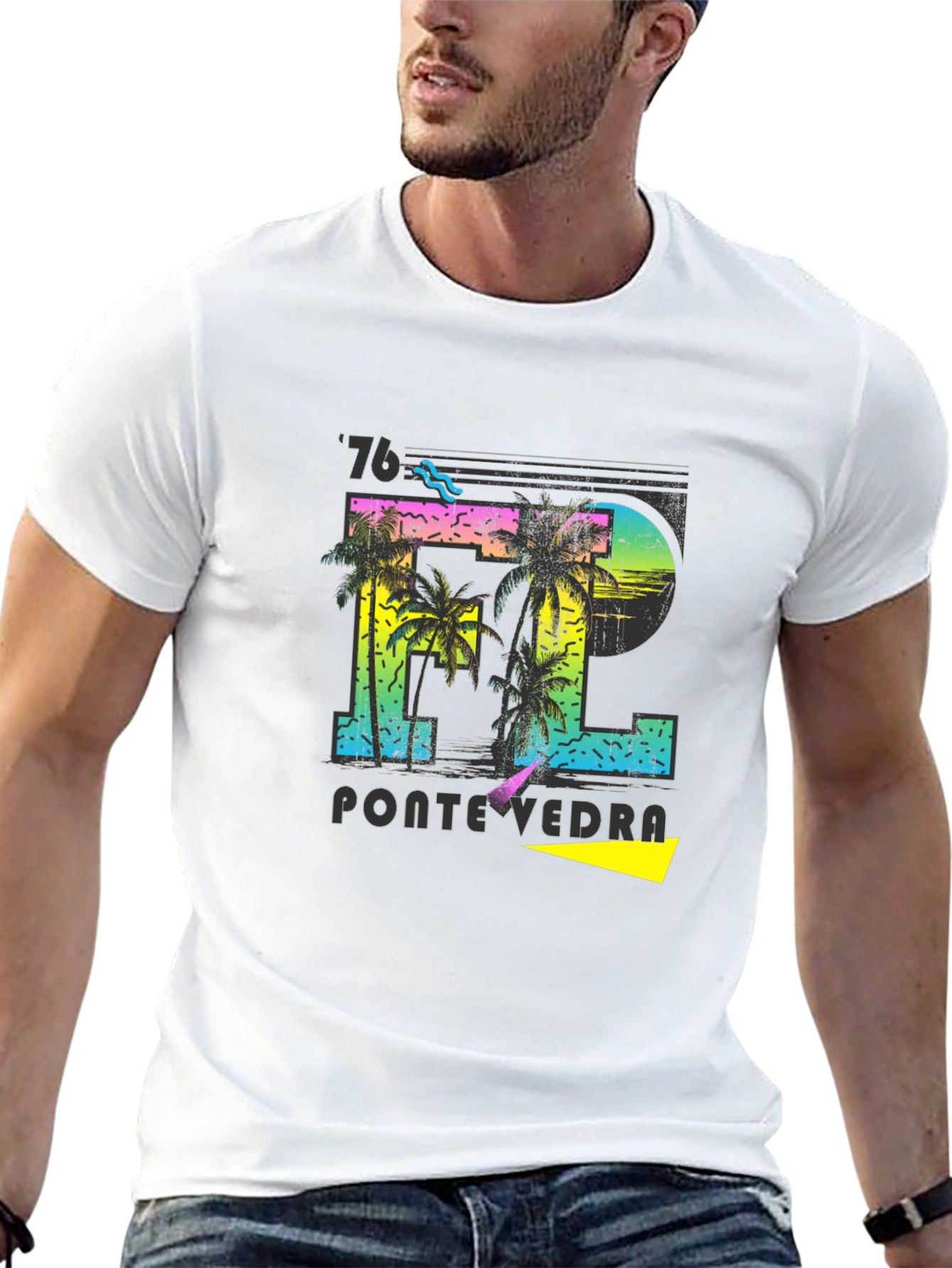 Retro Pontevedra 76 Palm Tree T-Shirt