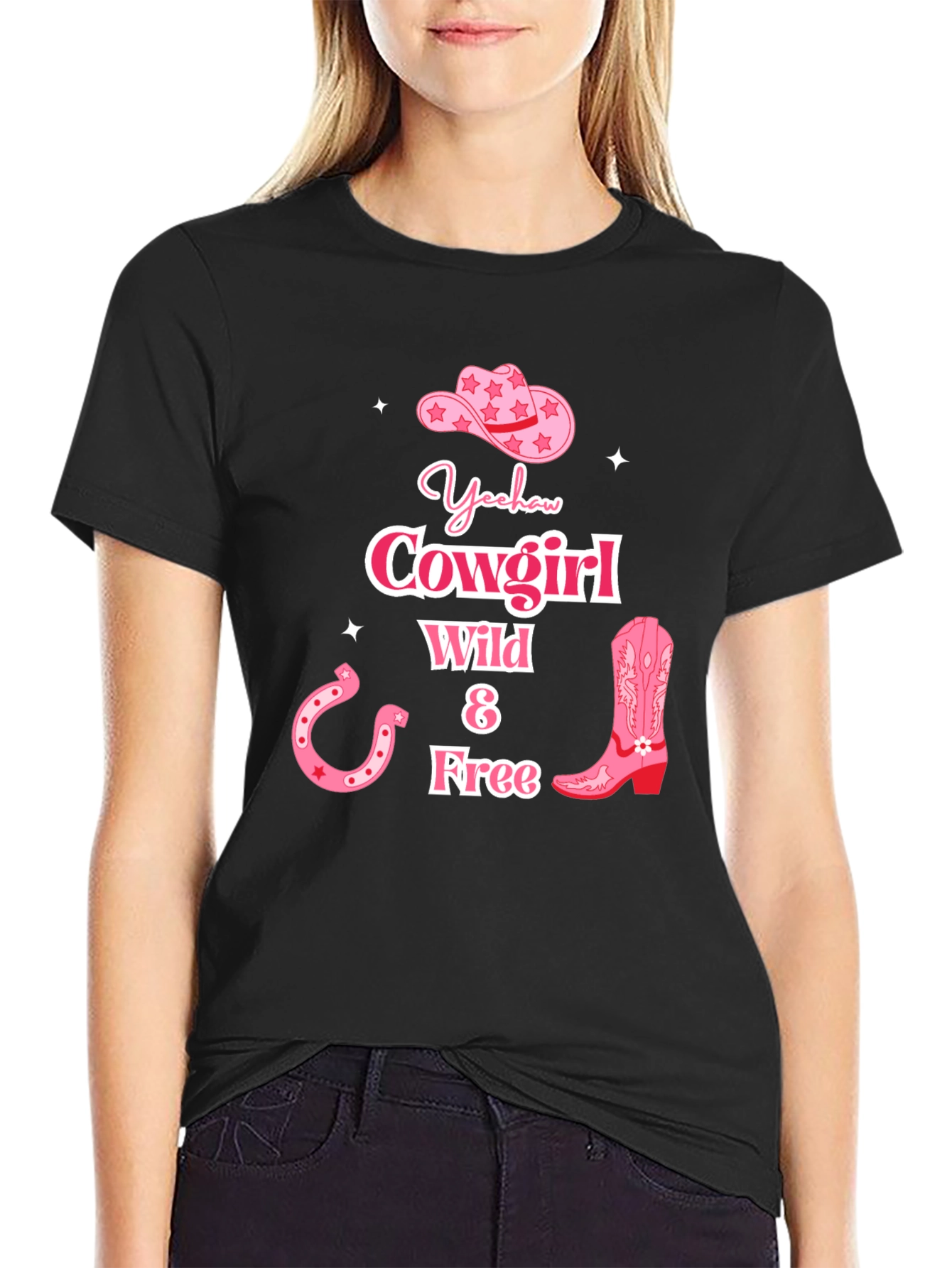 Yeehaw Cowgirl Graphic Tee - Wild & Free
