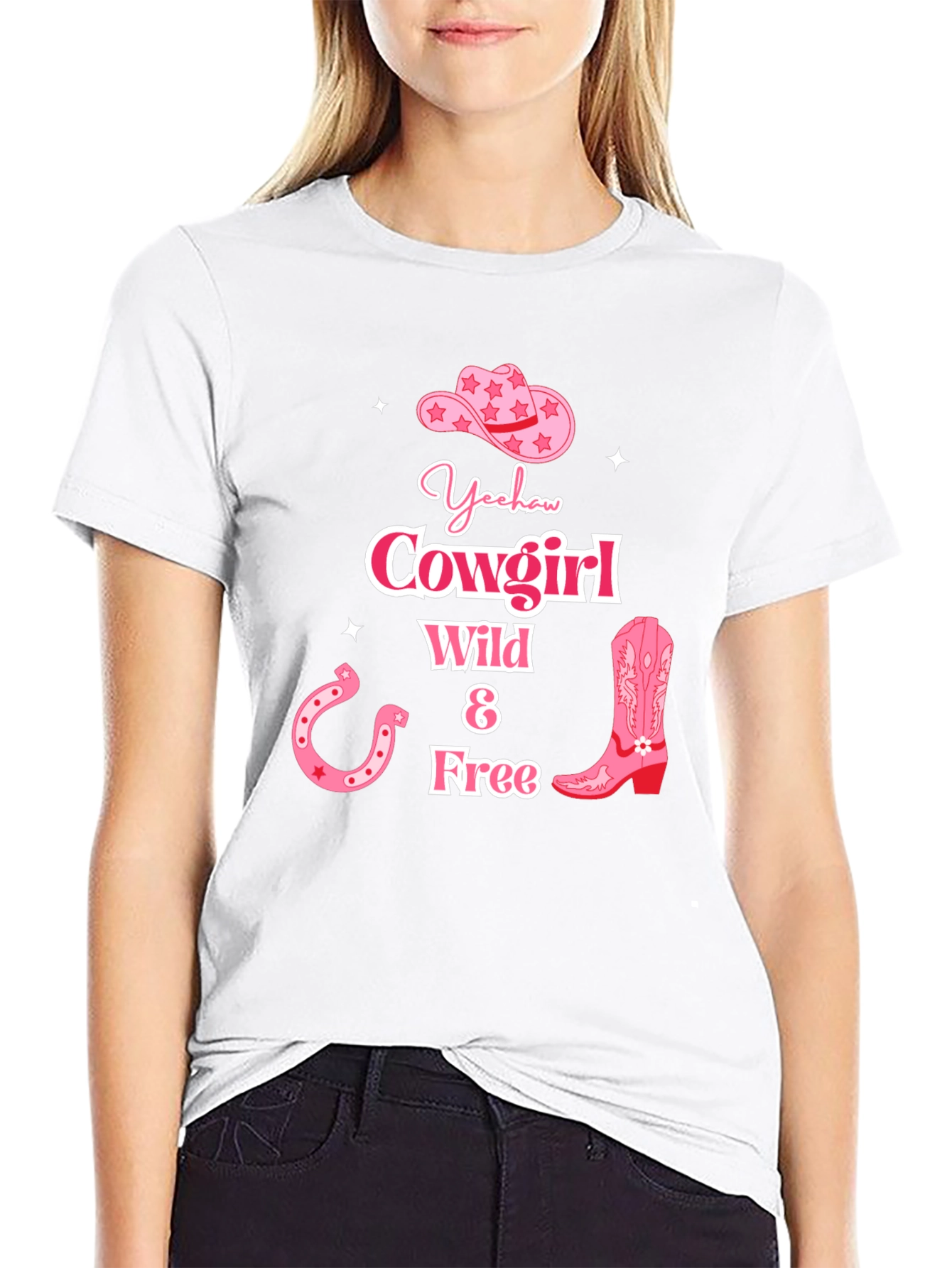 Yeehaw Cowgirl Graphic Tee - Wild & Free