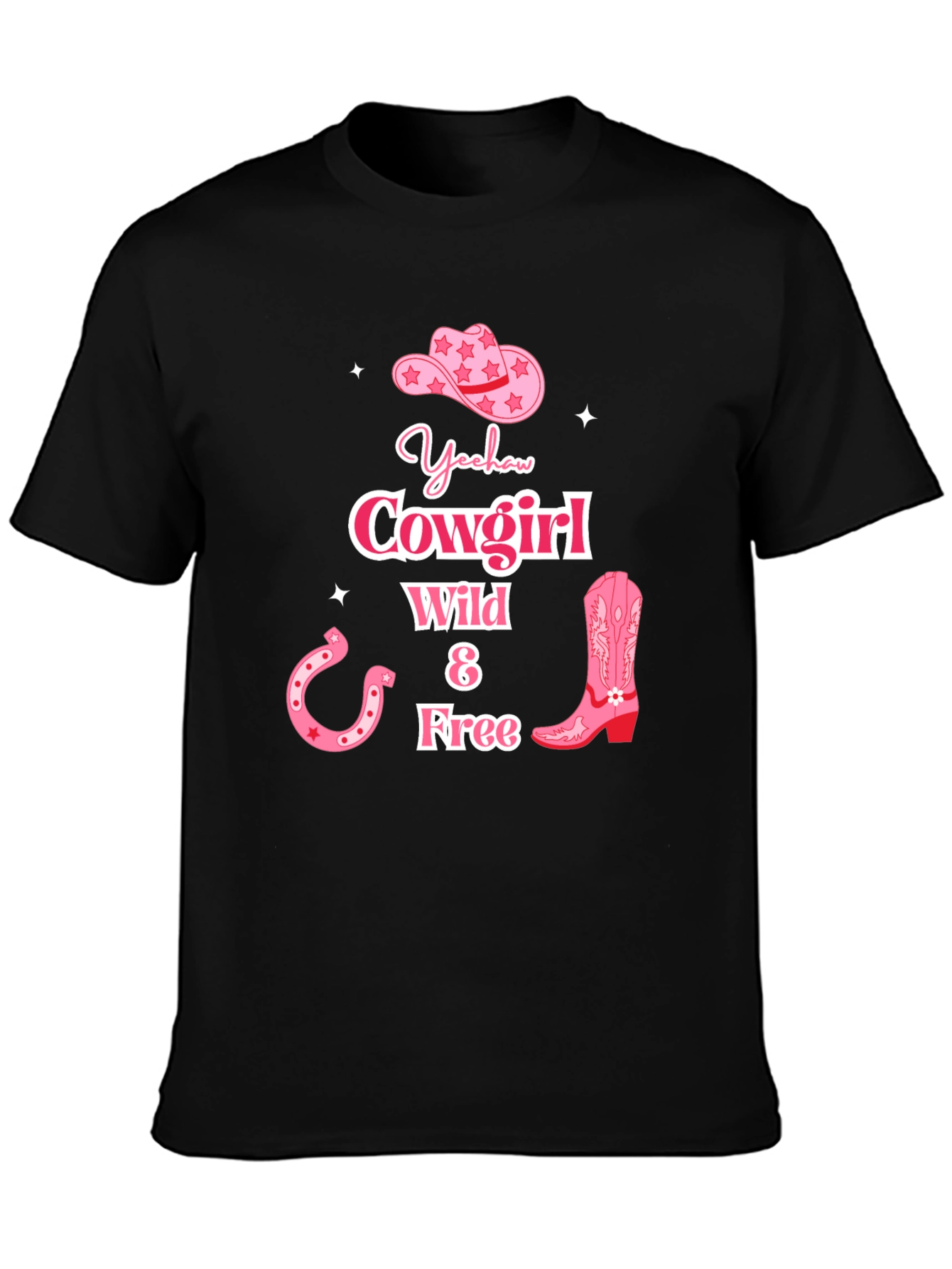 Yeehaw Cowgirl Graphic Tee - Wild & Free