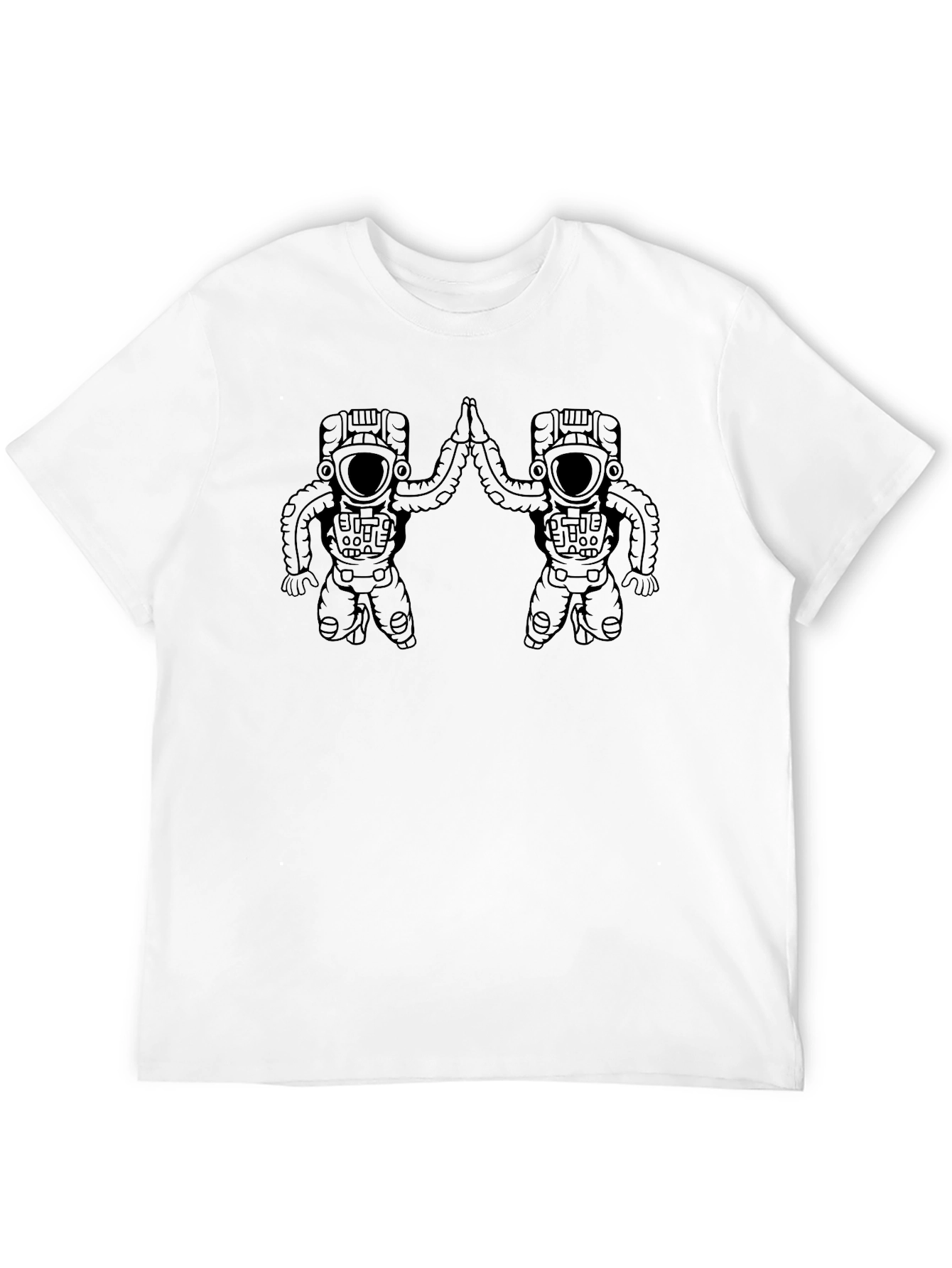 Astronaut High Five Black T-Shirt