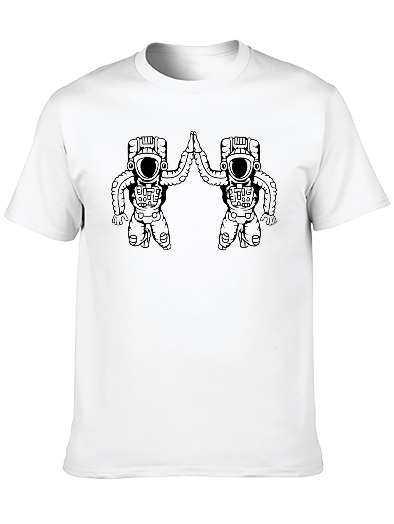Astronaut High Five Black T-Shirt