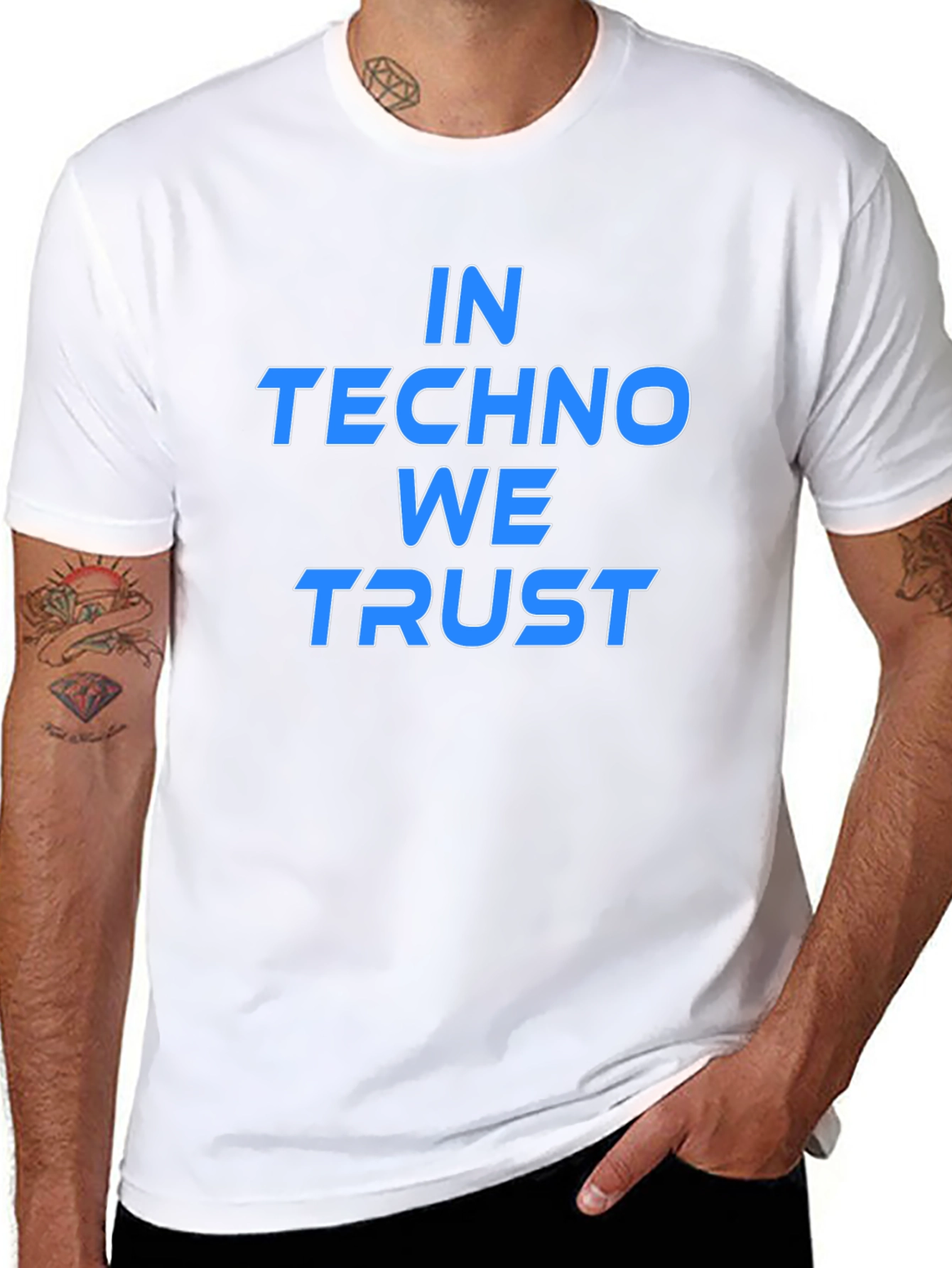 In Techno We Trust Graphic Tee - Black