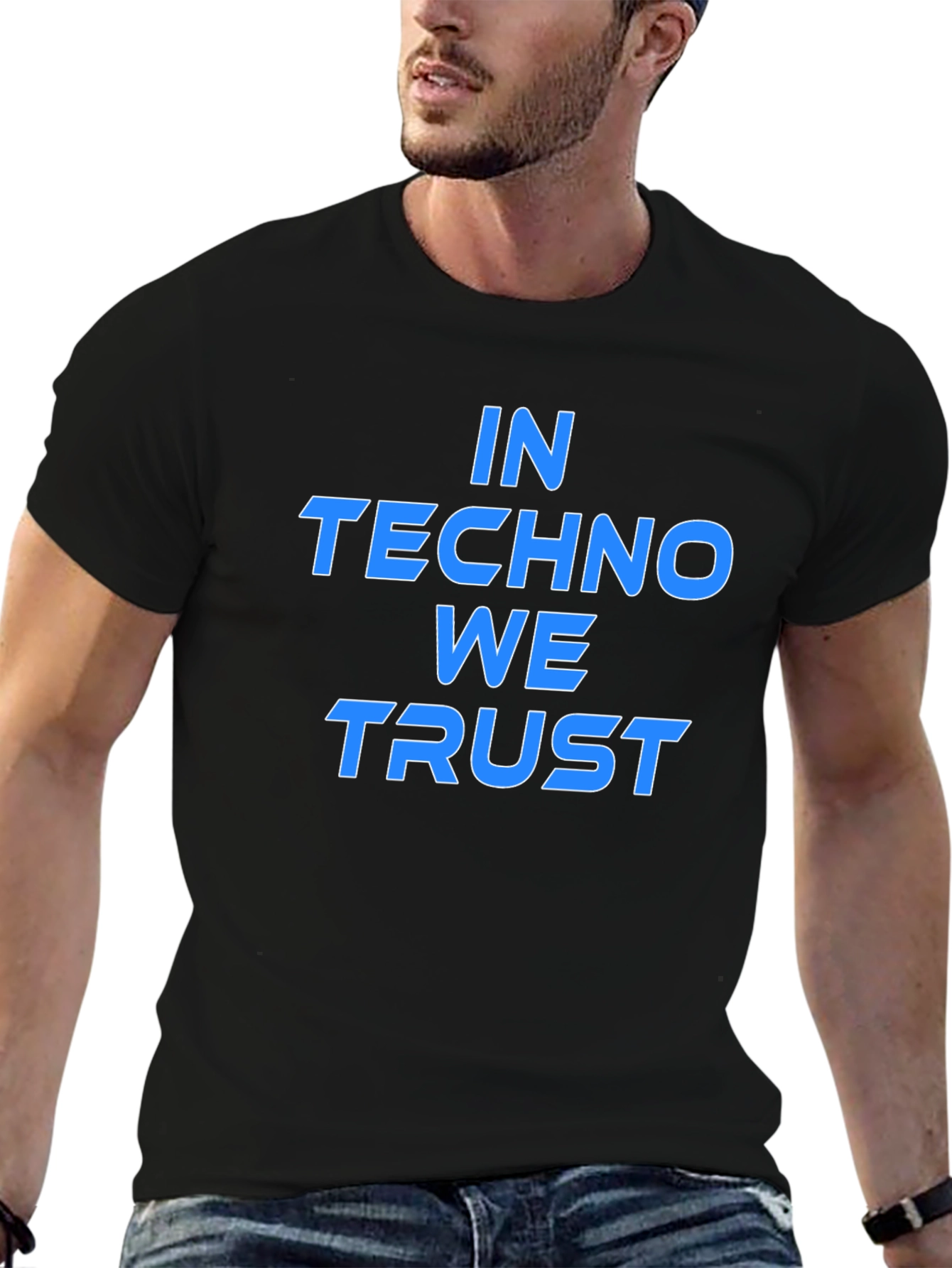 In Techno We Trust Graphic Tee - Black