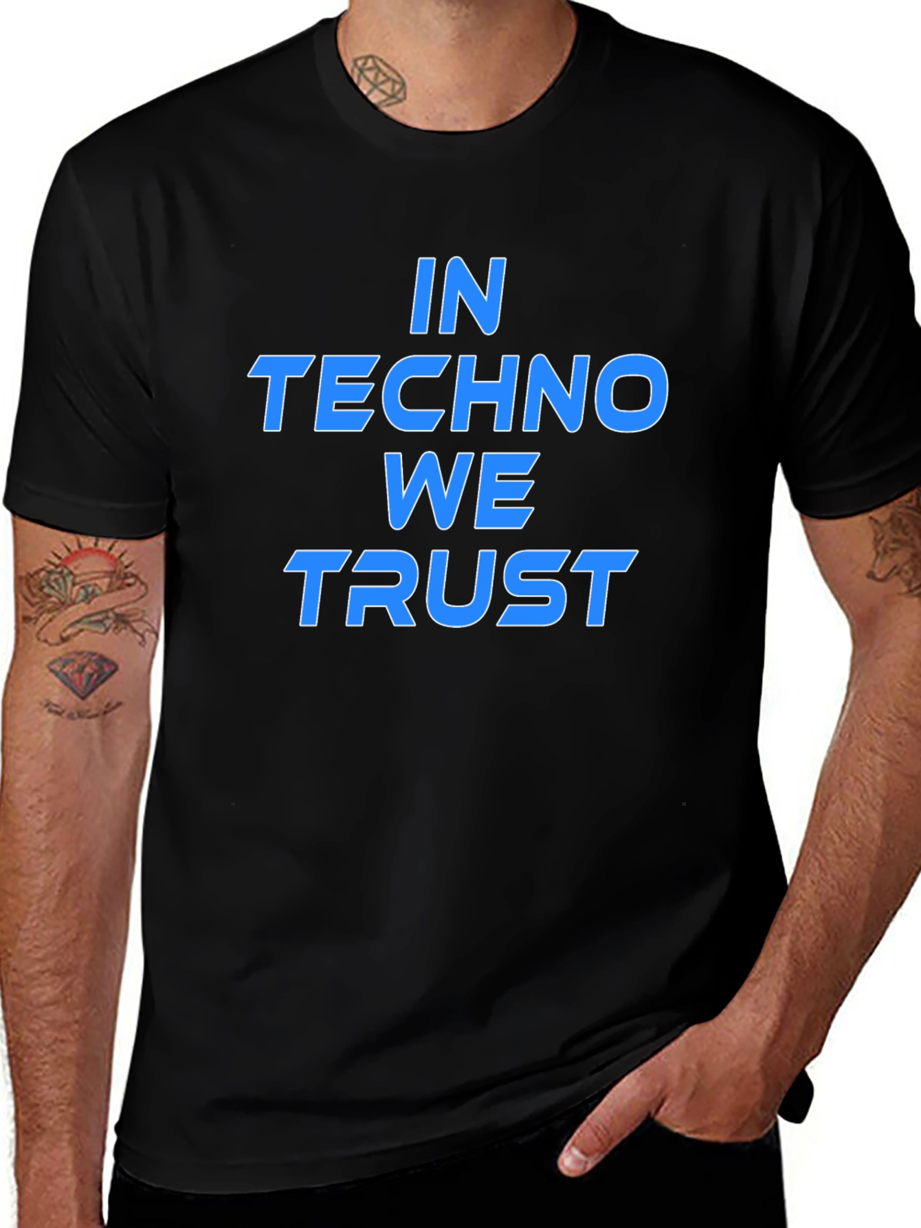 In Techno We Trust Graphic Tee - Black