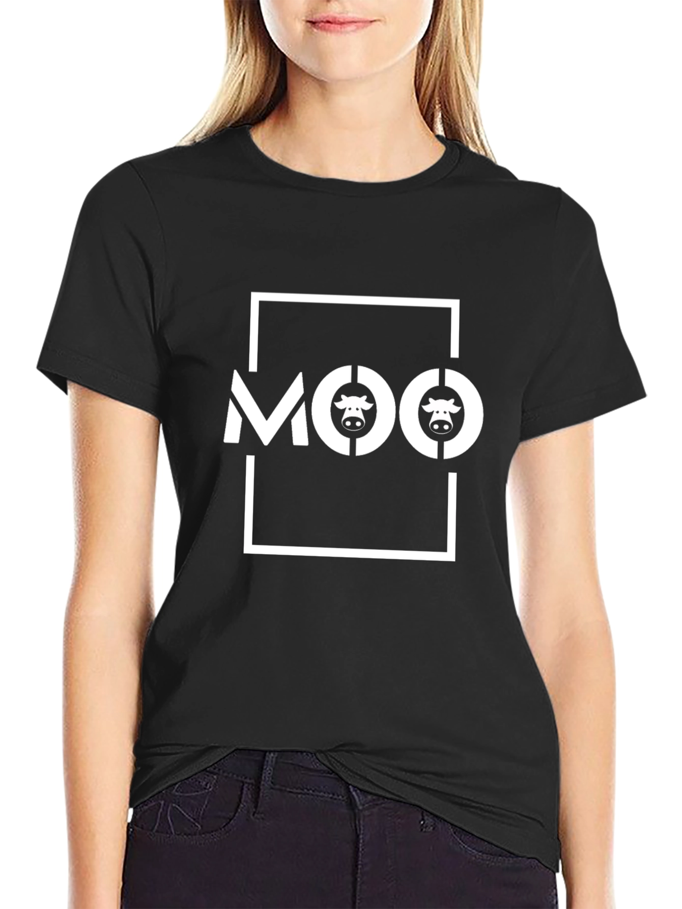 Moo Graphic Tee - Fun Cow Design