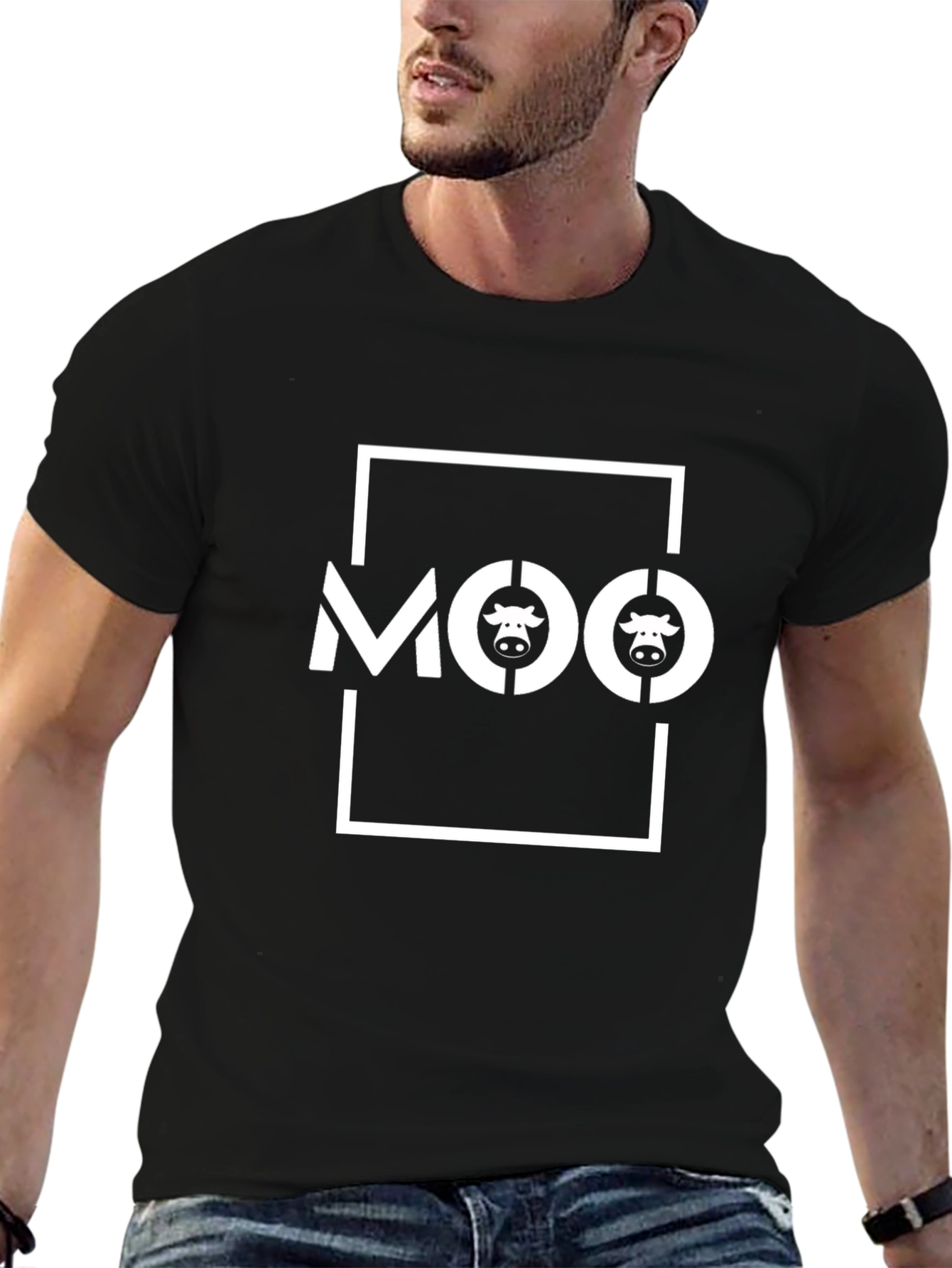 Moo Graphic Tee - Fun Cow Design