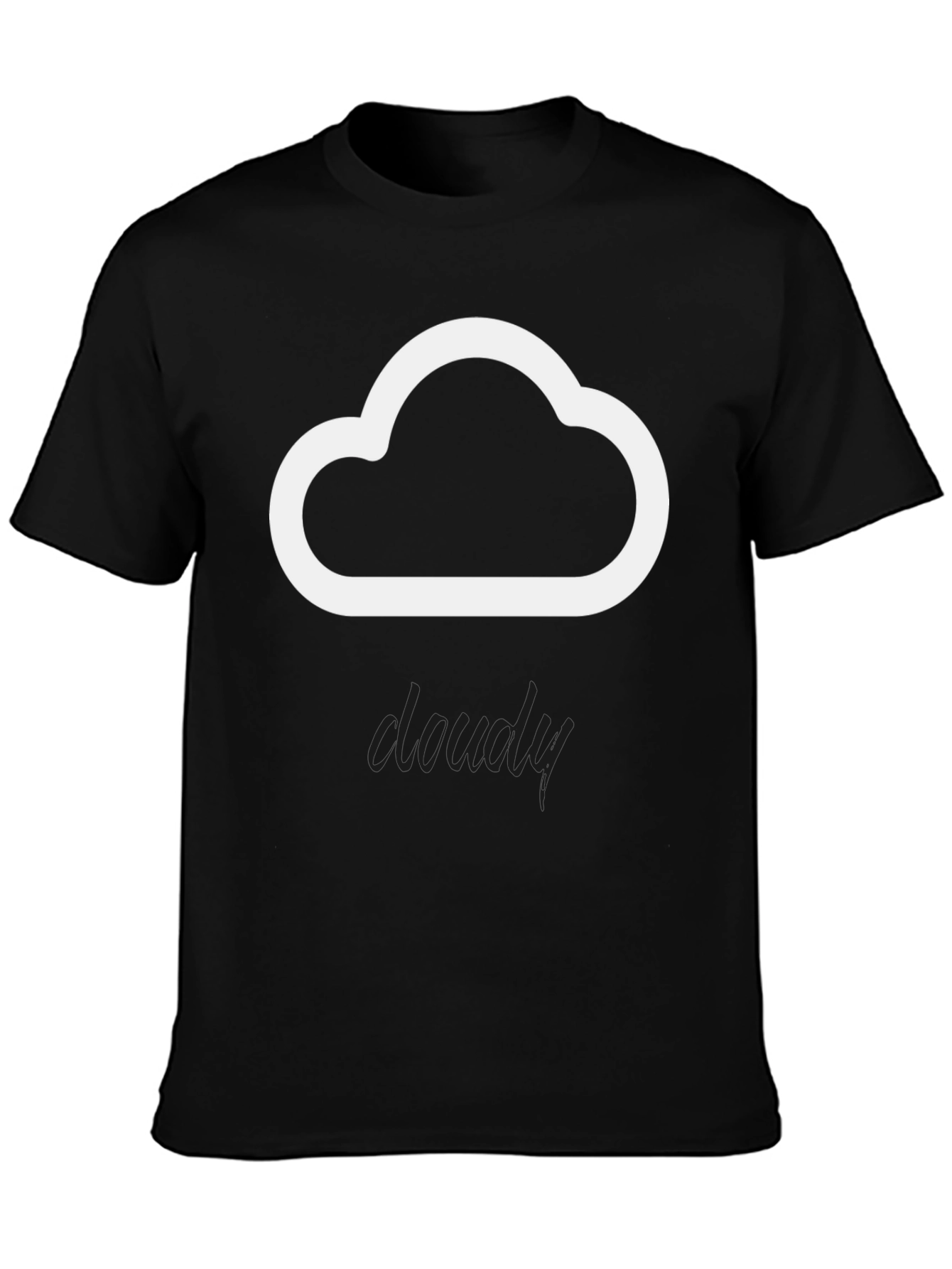 Cloudy Graphic T-Shirt | Black Cotton Blend Tee